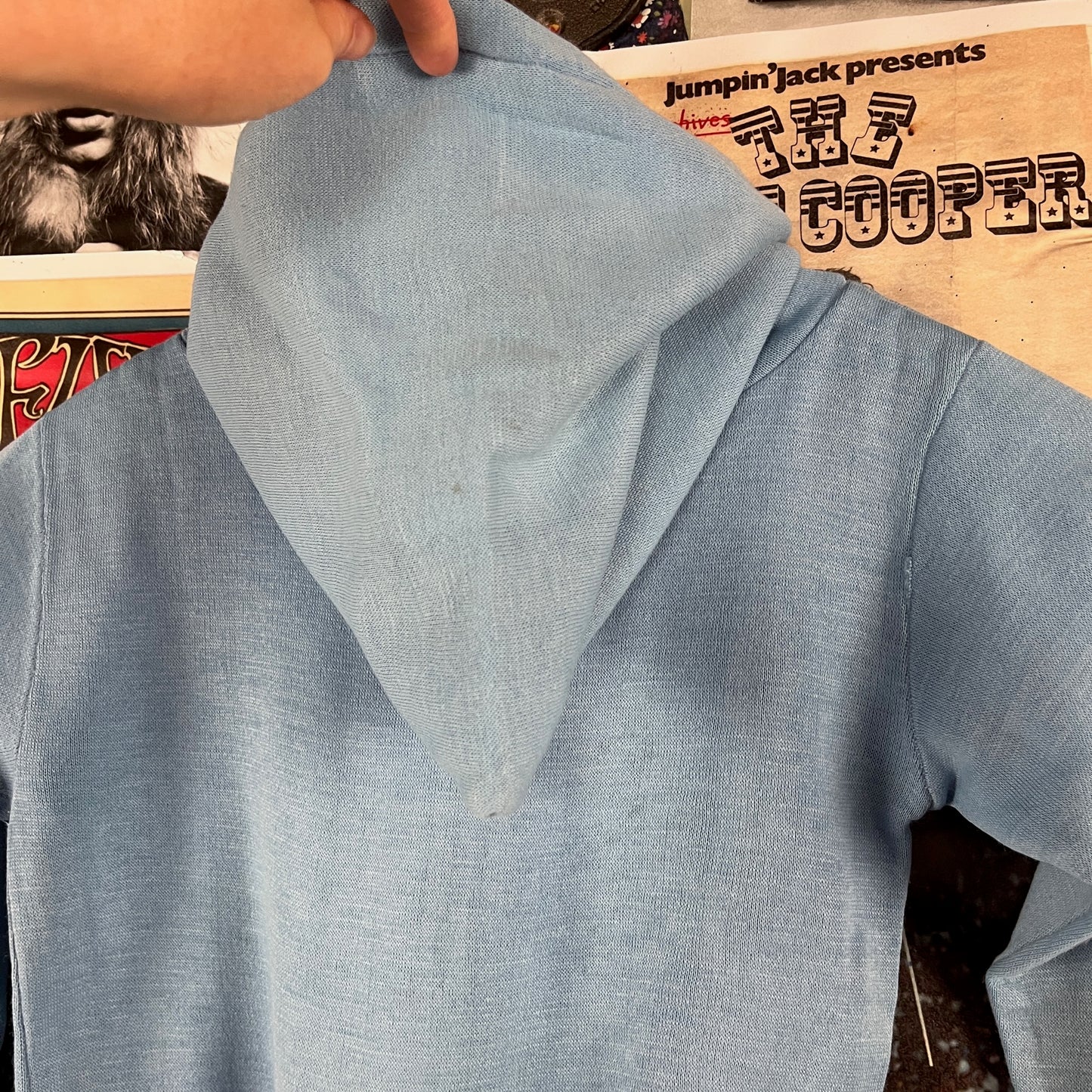 Vintage Kids 80s Blue Cookie Monster Sesame Street Muppets Cartoon JCPenney Long Sleeve Hoodie Pullover Sweatshirt Top Size 6 Ages 5-6
