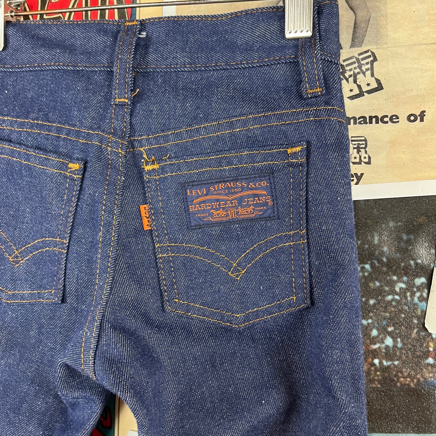 Vintage Toddler Kids 70s-80s Levi's 517 Orange Tab Flares Denim Jeans Pants 3T