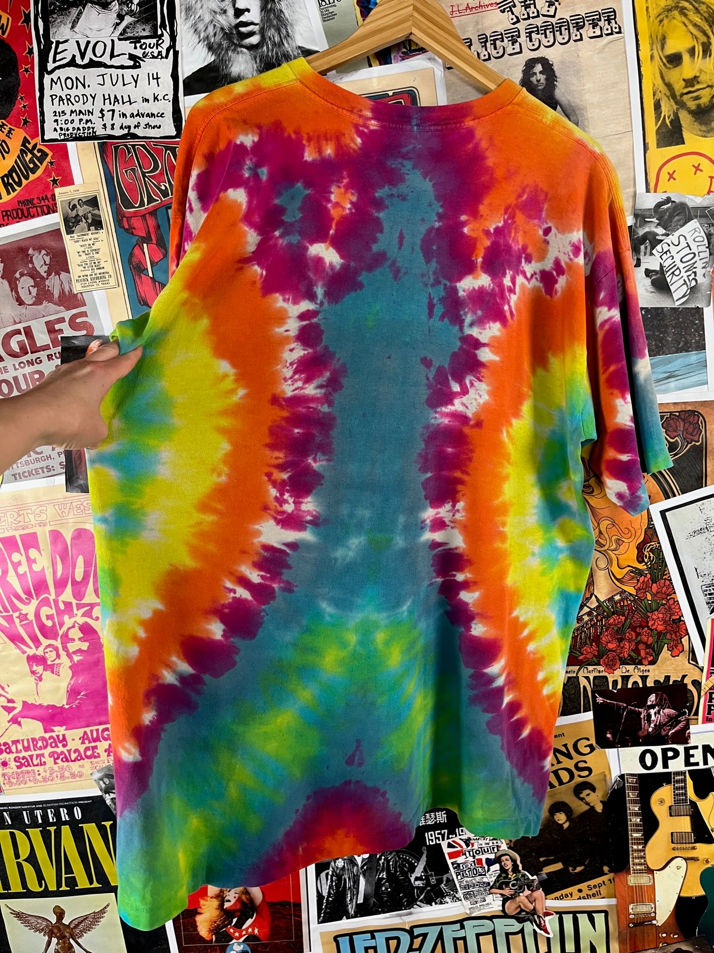 Vintage 80s Grateful Dead Jerry Jaspar Sun Moon Skeleton Astrology Zodiac Signs Tie Dye Single Stitch Graphic Band Tee T-Shirt XL