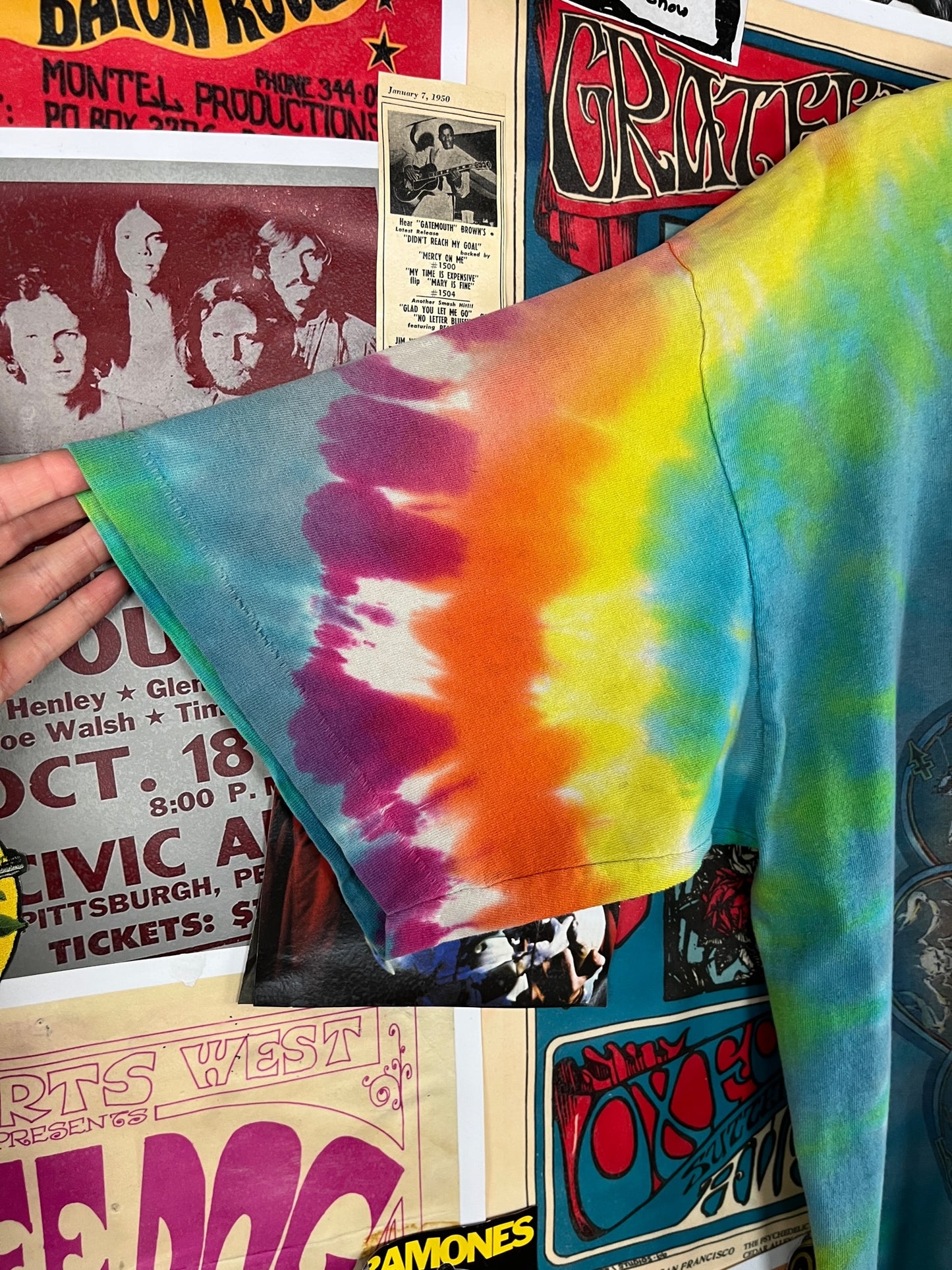 Vintage 80s Grateful Dead Jerry Jaspar Sun Moon Skeleton Astrology Zodiac Signs Tie Dye Single Stitch Graphic Band Tee T-Shirt XL