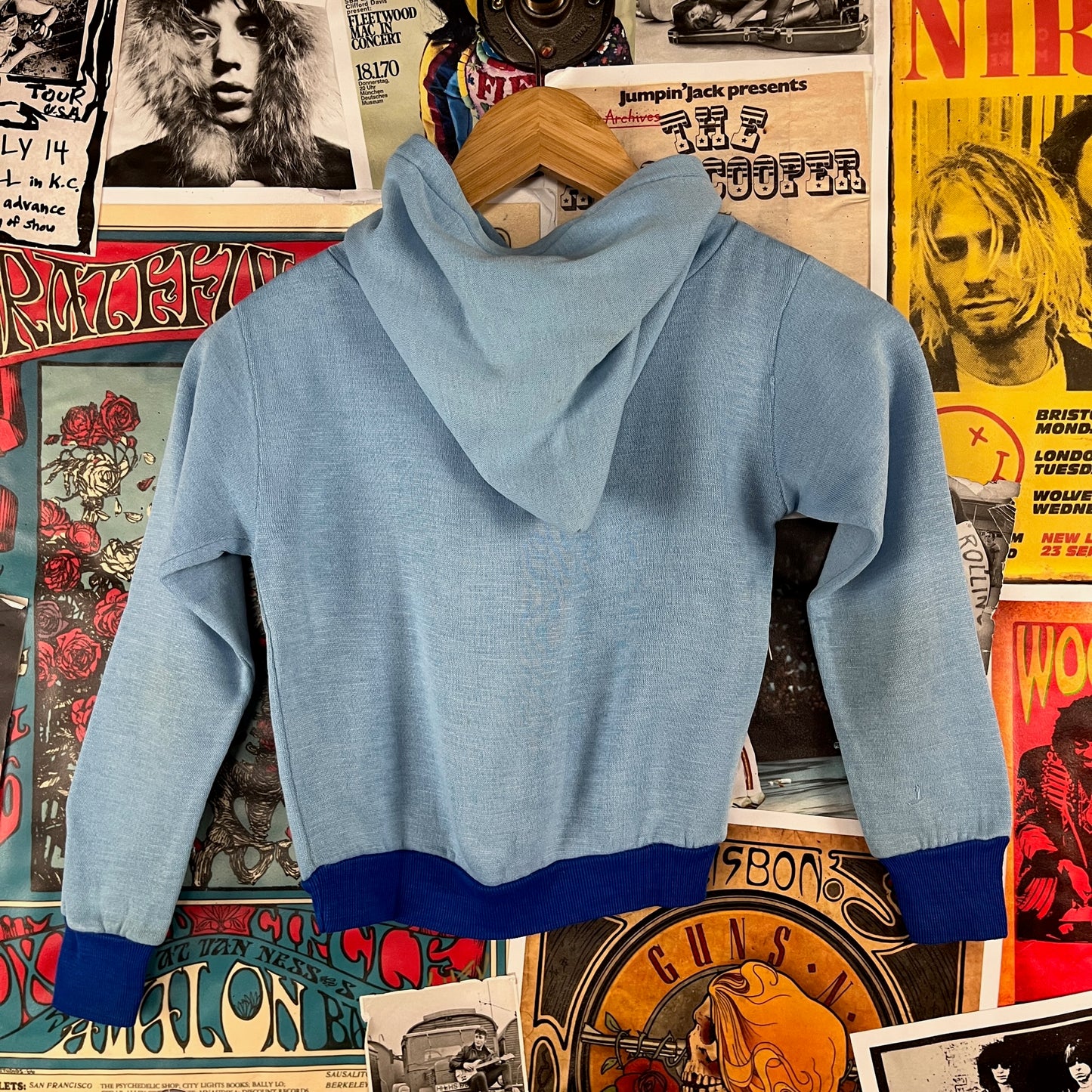 Vintage Kids 80s Blue Cookie Monster Sesame Street Muppets Cartoon JCPenney Long Sleeve Hoodie Pullover Sweatshirt Top Size 6 Ages 5-6