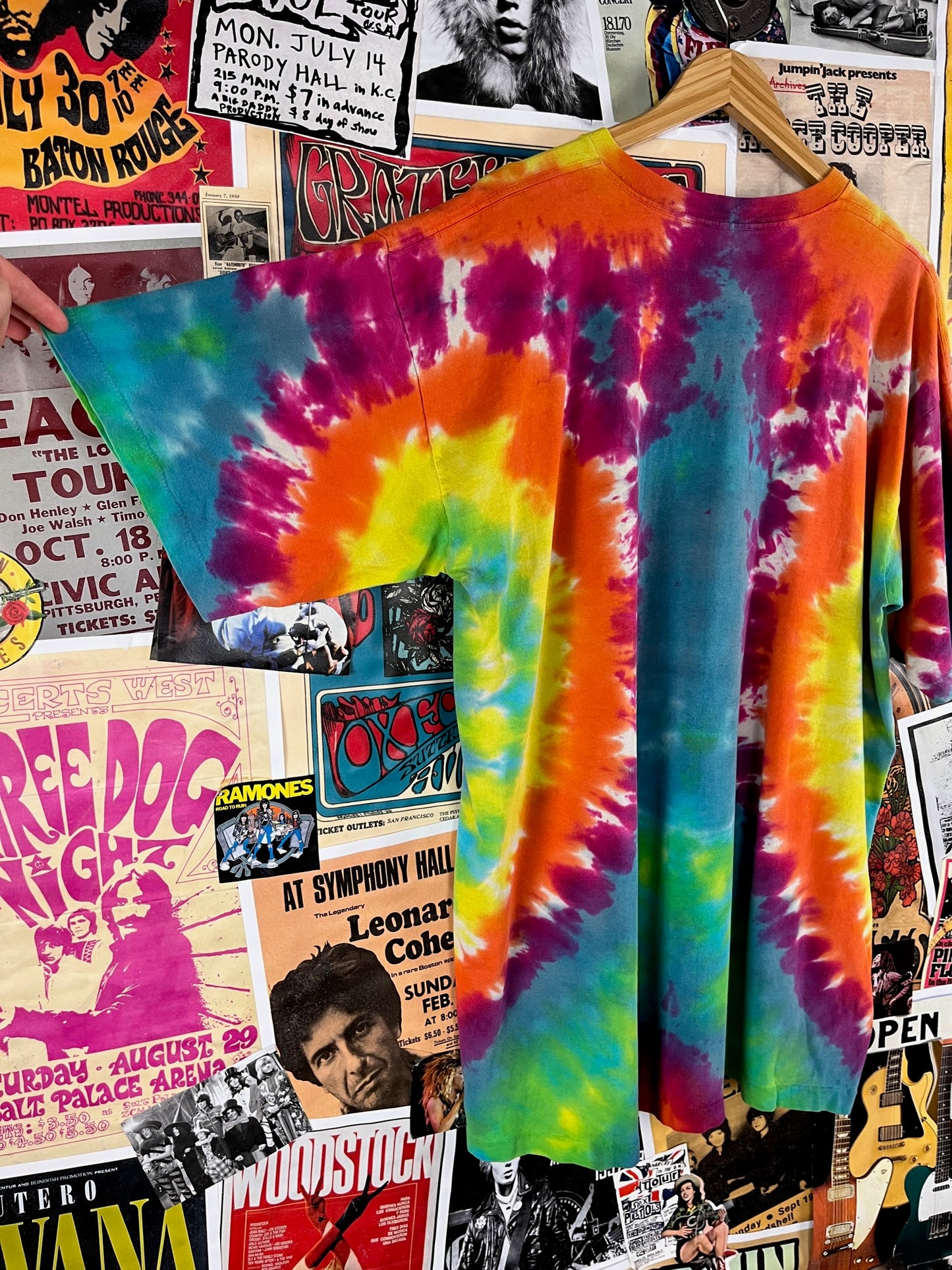 Vintage 80s Grateful Dead Jerry Jaspar Sun Moon Skeleton Astrology Zodiac Signs Tie Dye Single Stitch Graphic Band Tee T-Shirt XL