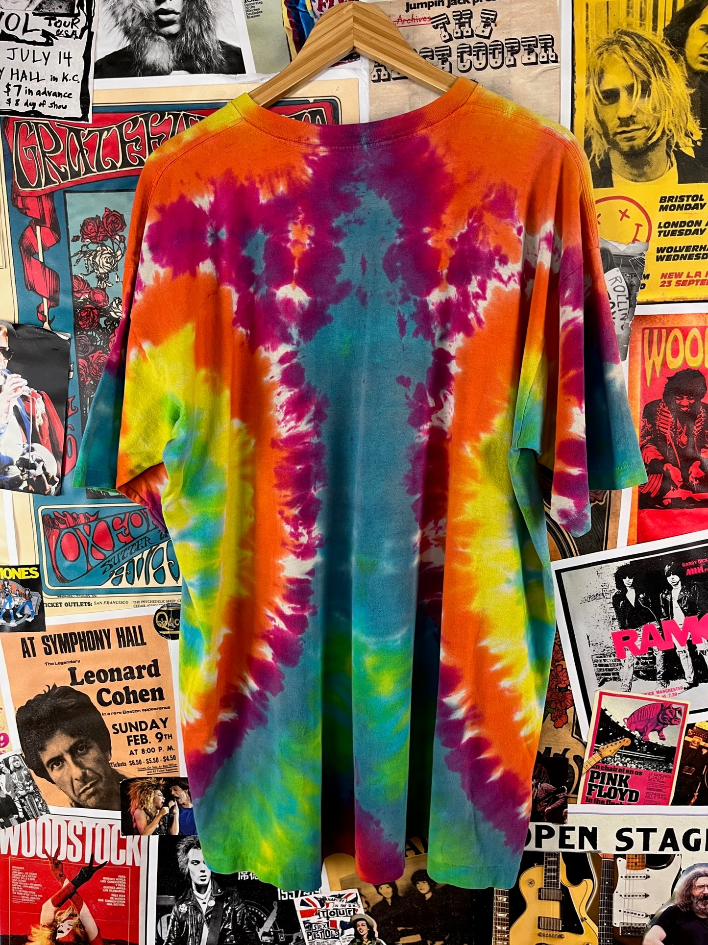 Vintage 80s Grateful Dead Jerry Jaspar Sun Moon Skeleton Astrology Zodiac Signs Tie Dye Single Stitch Graphic Band Tee T-Shirt XL