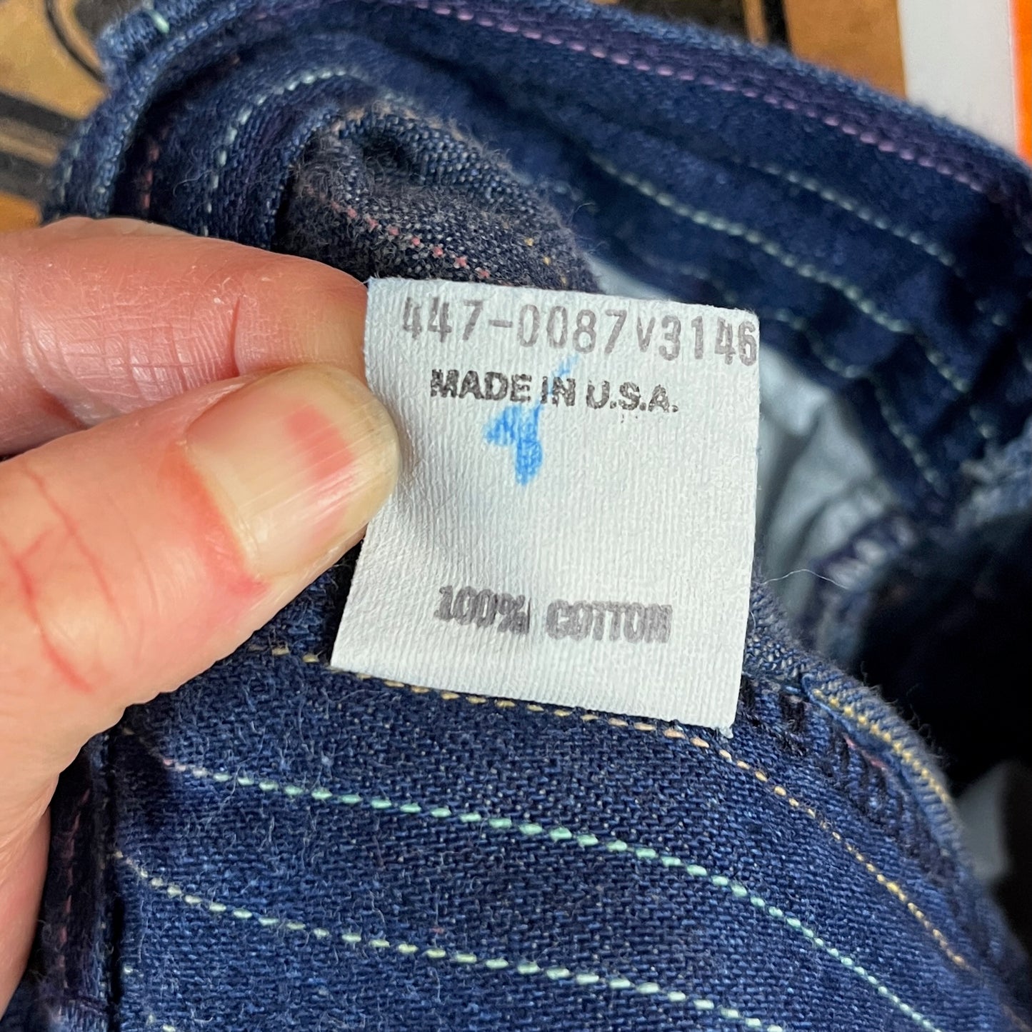 Vintage Toddler Girl Kids 80s Rainbow Pintripe Denim OshKosh B'Gosh Elastic Waist Denim Jeans 4T