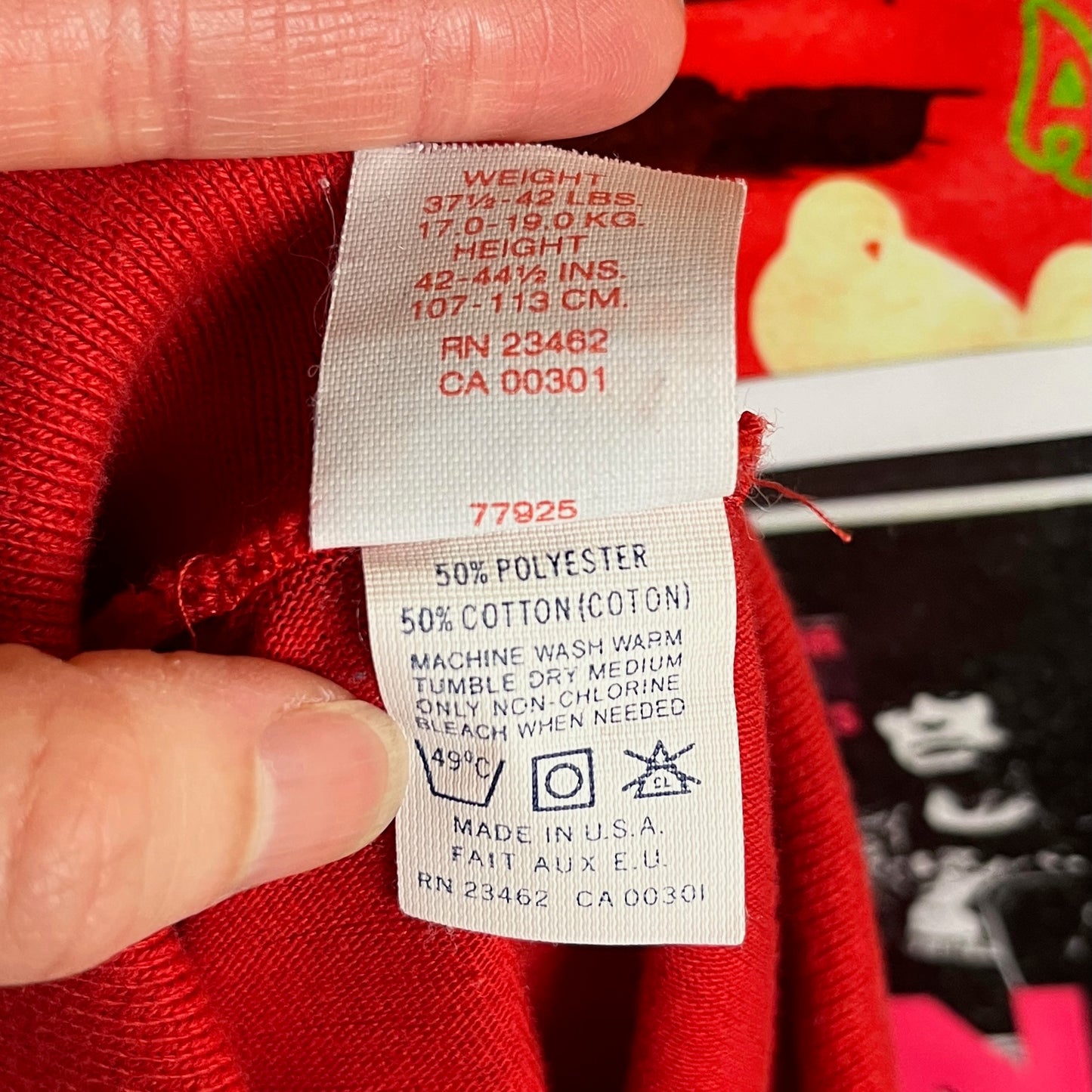 Vintage Toddler Kids 80s Red Navy Blue Striped Long Sleeve Polo Shirt Boys 4T