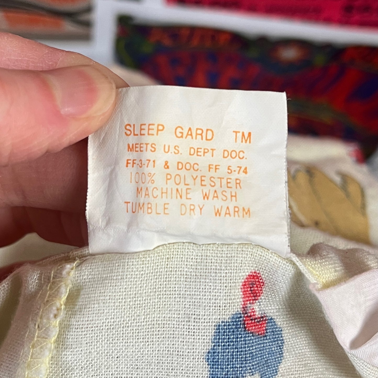 Vintage Toddler Kids 60s-70s Elephant Circus Clowns Print Pajama Pants 4T