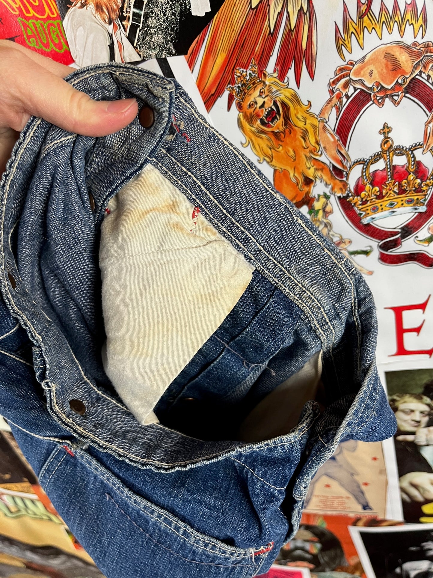 Vintage Toddler Kids 60s-70s Lil Dad Sanforized Denim Overalls 3T