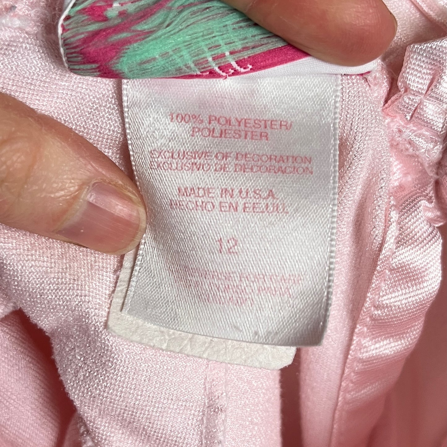 Vintage Girls Kids 90s Pink Lace Frilly Allison Ann Pajama Nightgown Dress Ages 9-10