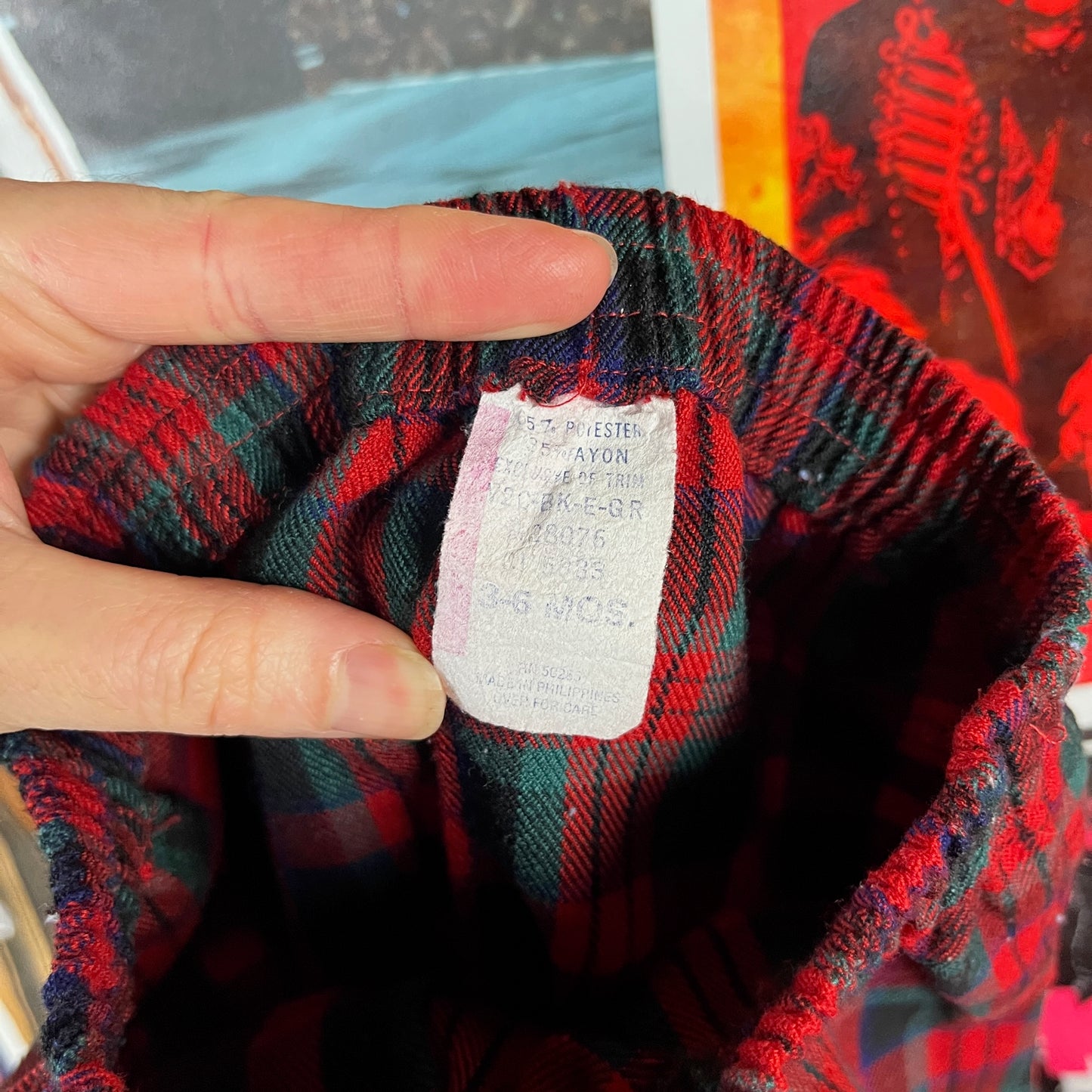 Vintage Baby Boy 90s Red Plaid Balloon Bloomer Joggers Pants 3-6M