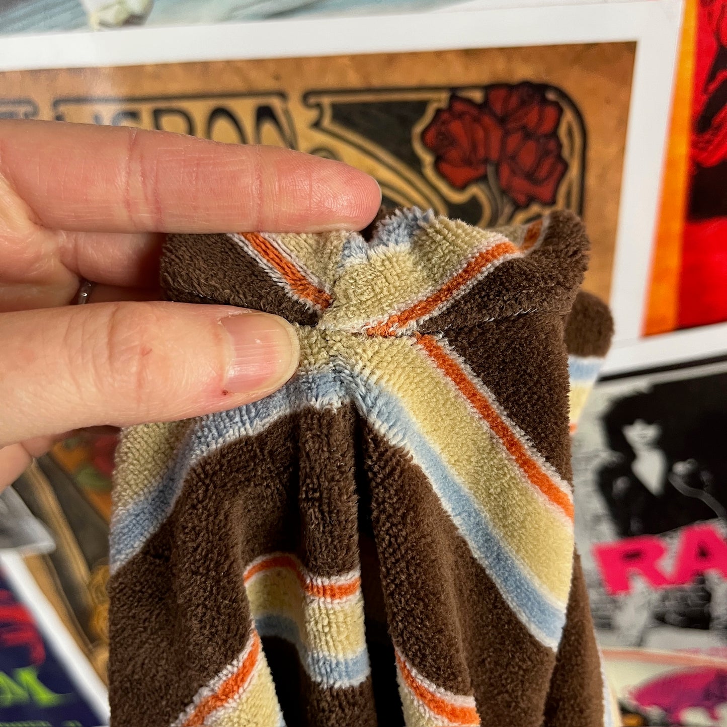 Vintage Boys 70s-80s Brown Stripe Health-tex Velour Turtleneck Top 4-5