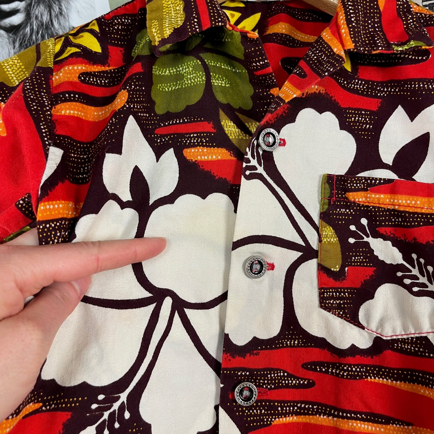 Vintage Toddler Boys Kids 70s Hibiscus Hawaiian Floral Print Short Sleeve Tiki Button Up Aloha Shirt Shorts Suit Set 2T