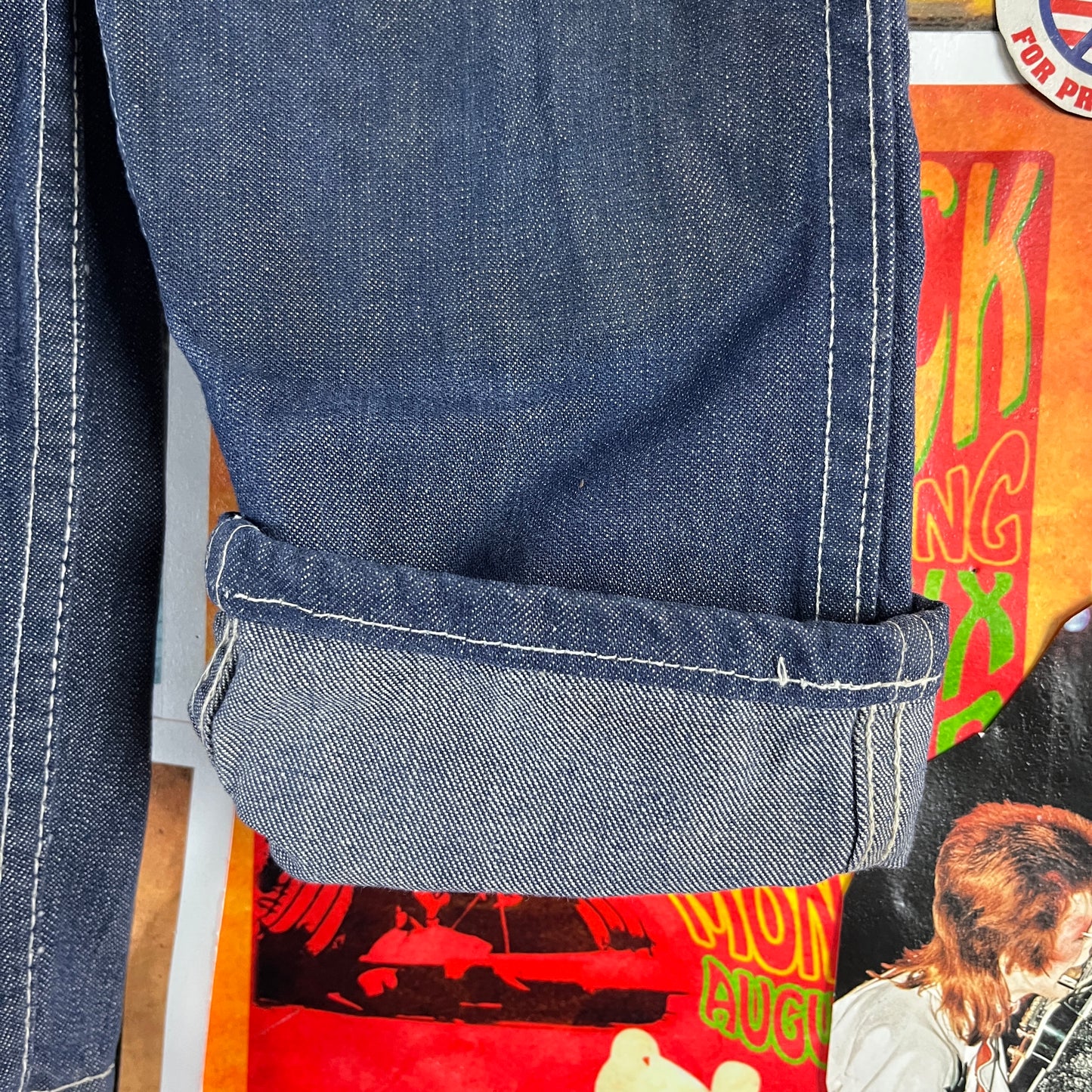 Vintage Kids 50s Indigo Blue Denim Billy the Kid Saf T Nee Texan Jeans Age 5-6