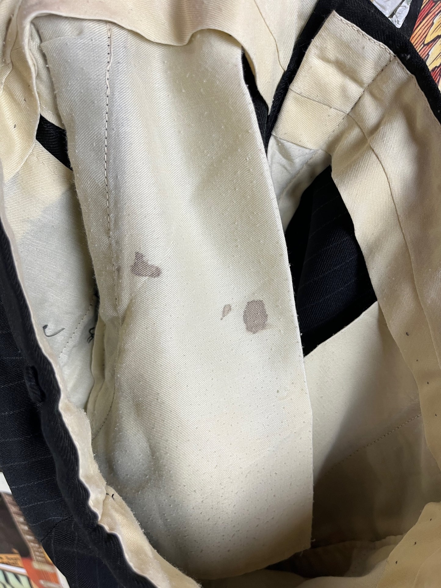 Vintage Mens 70s Black White Pinstripe Sears Roebuck and Co Mid Rise Trousers Pants 32x31