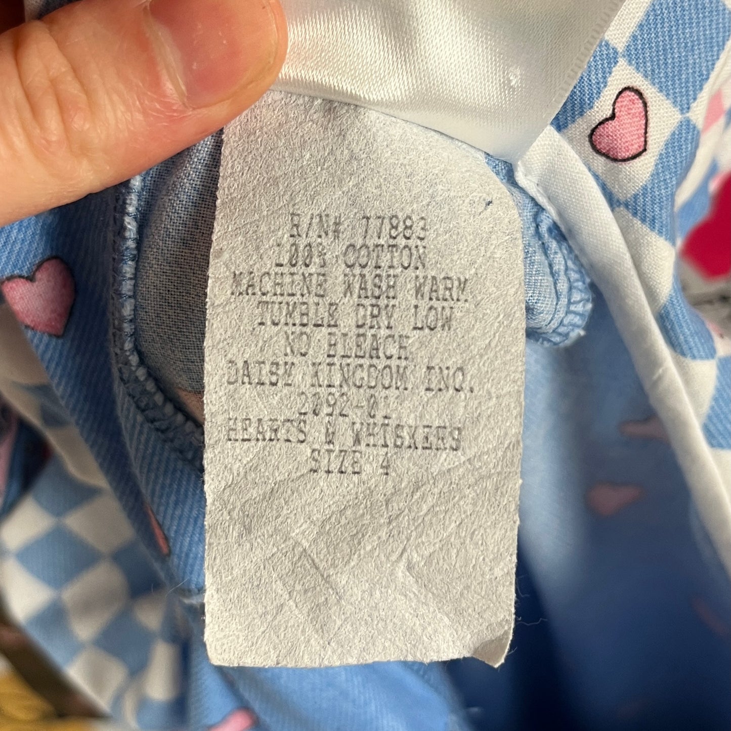 Vintage Toddler Girls Kids 90s Daisy Kingdom Bunny Bears Cats Love Hearts Puff Sleeve Dress 4T