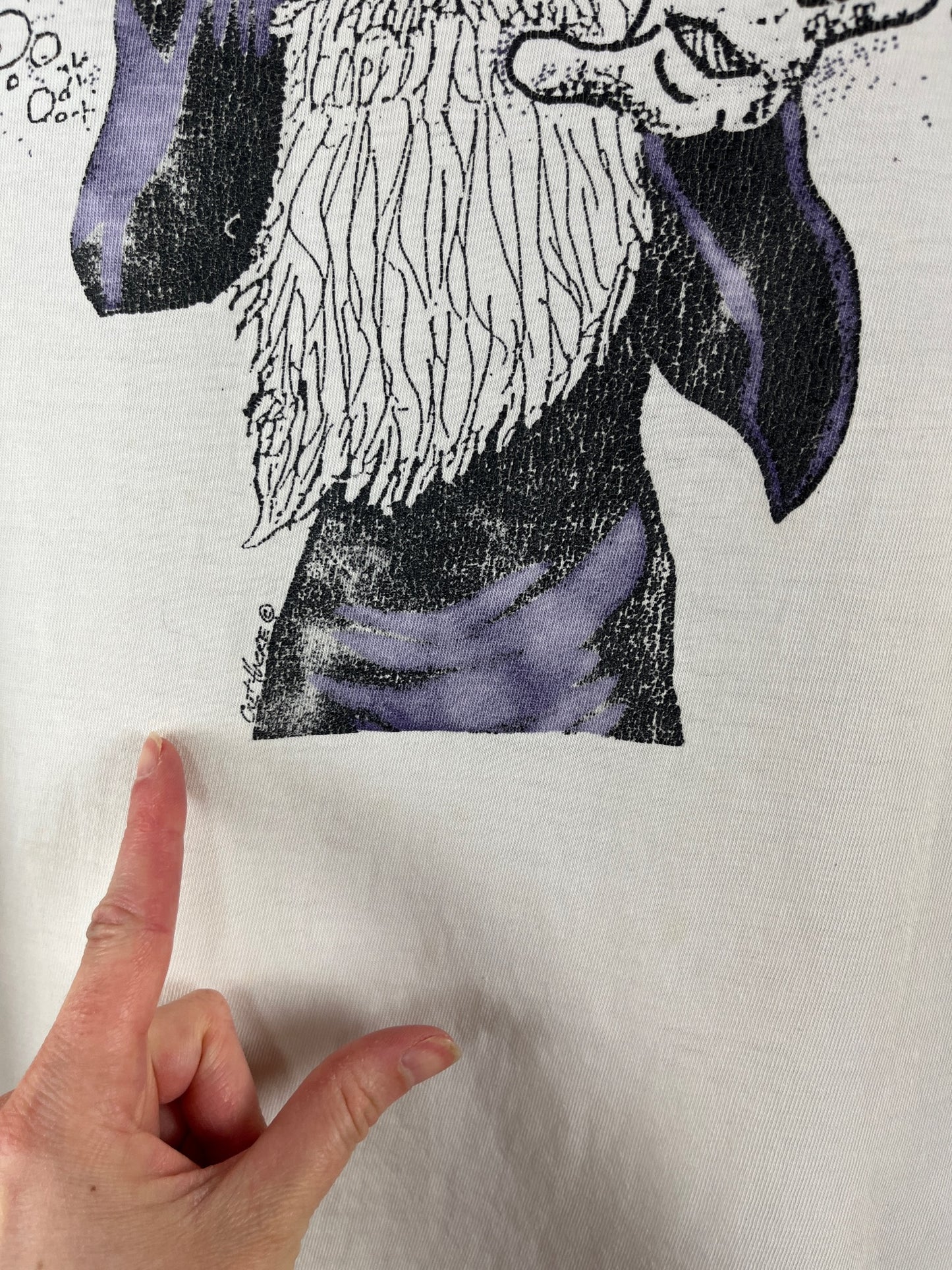 Vintage 90s Funny Turn to Shit Wizard All Cotton Graphic Crewneck Novelty T-Shirt Mens Large