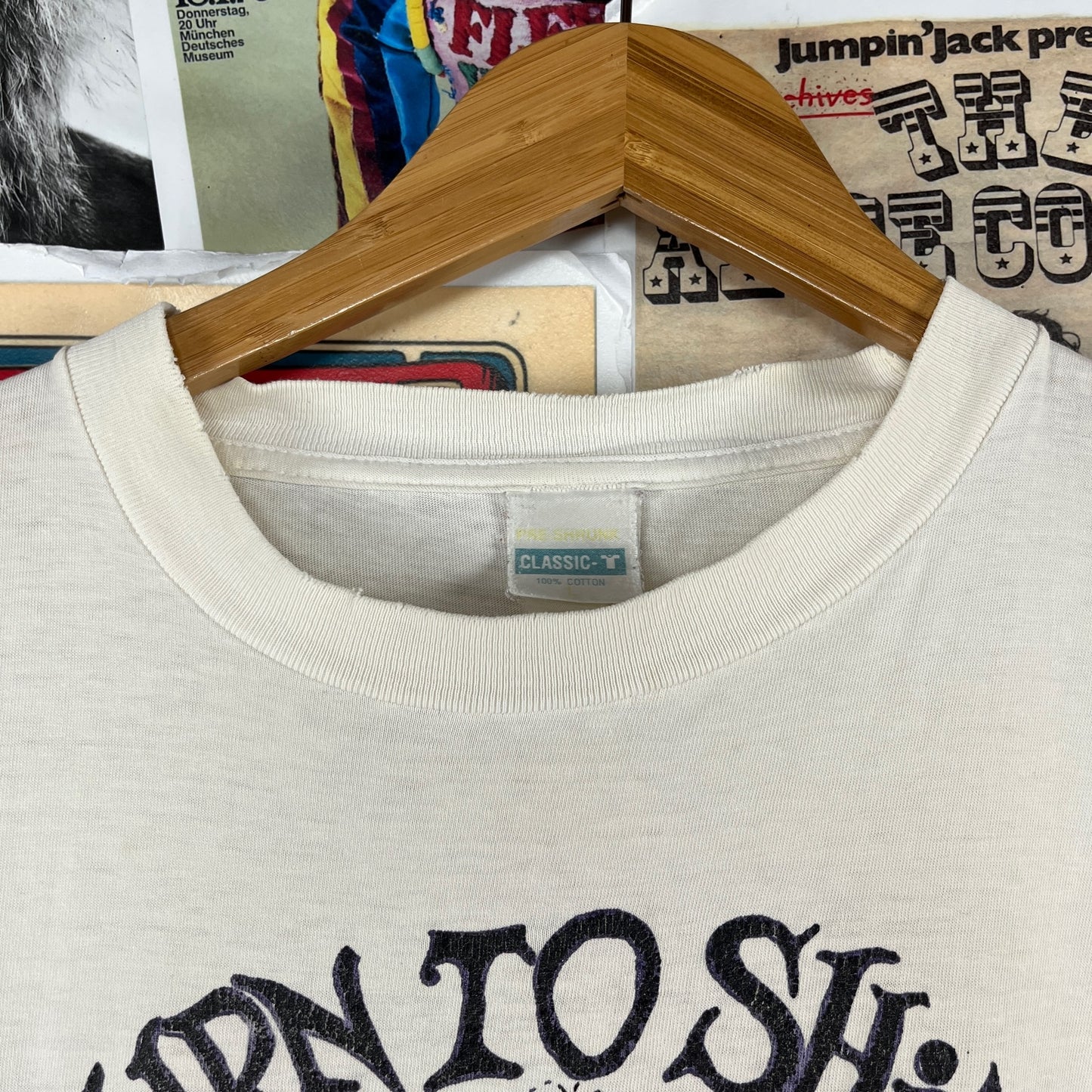 Vintage 90s Funny Turn to Shit Wizard All Cotton Graphic Crewneck Novelty T-Shirt Mens Large