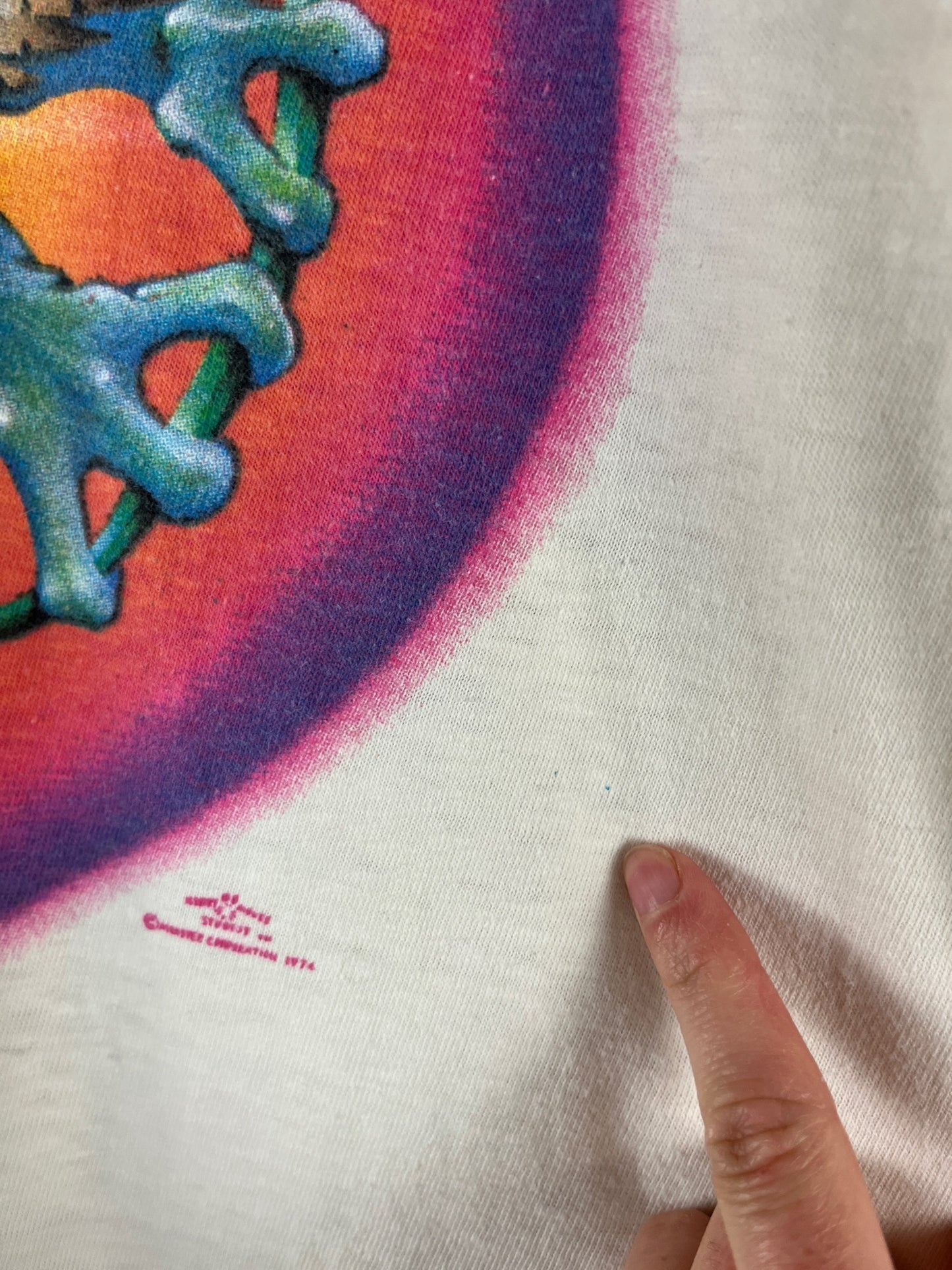 Vintage 70s Stanley Mouse Alton Kelley Flying Eye Grateful Dead Jimi Hendrix White Single Stitch Heavy All Cotton Graphic T-Shirt