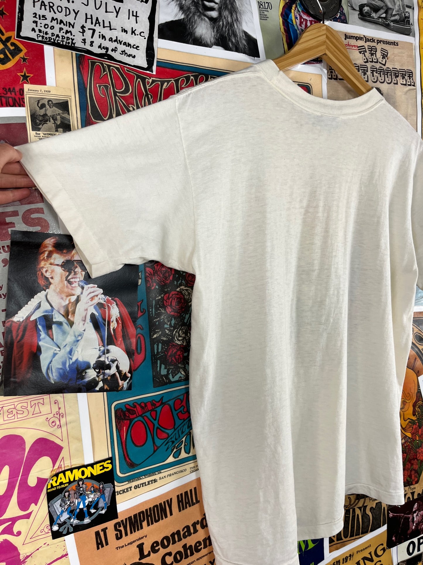 Vintage 70s Stanley Mouse Alton Kelley Flying Eye Grateful Dead Jimi Hendrix White Single Stitch Heavy All Cotton Graphic T-Shirt