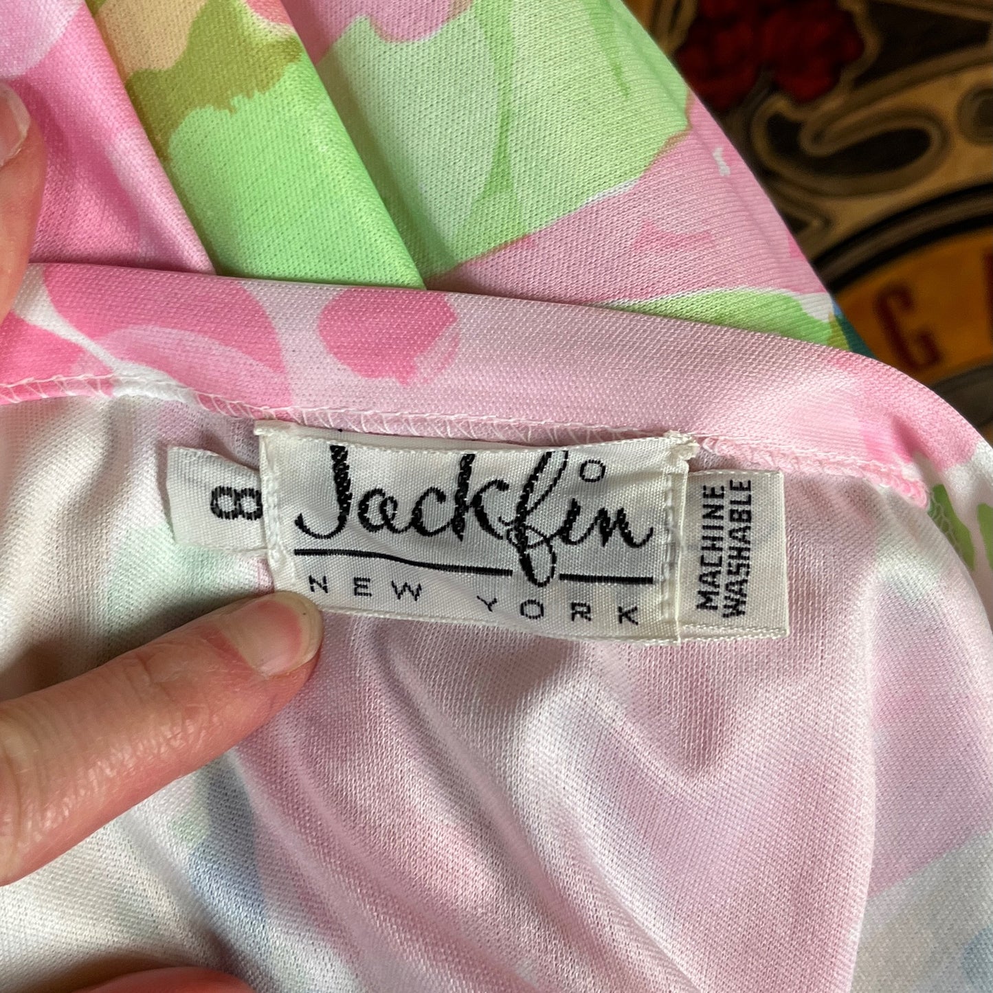 Vintage Womens 70s Pink Watercolor Floral Print High Waisted Belted Jackfin Maxi Skirt 24" Waist