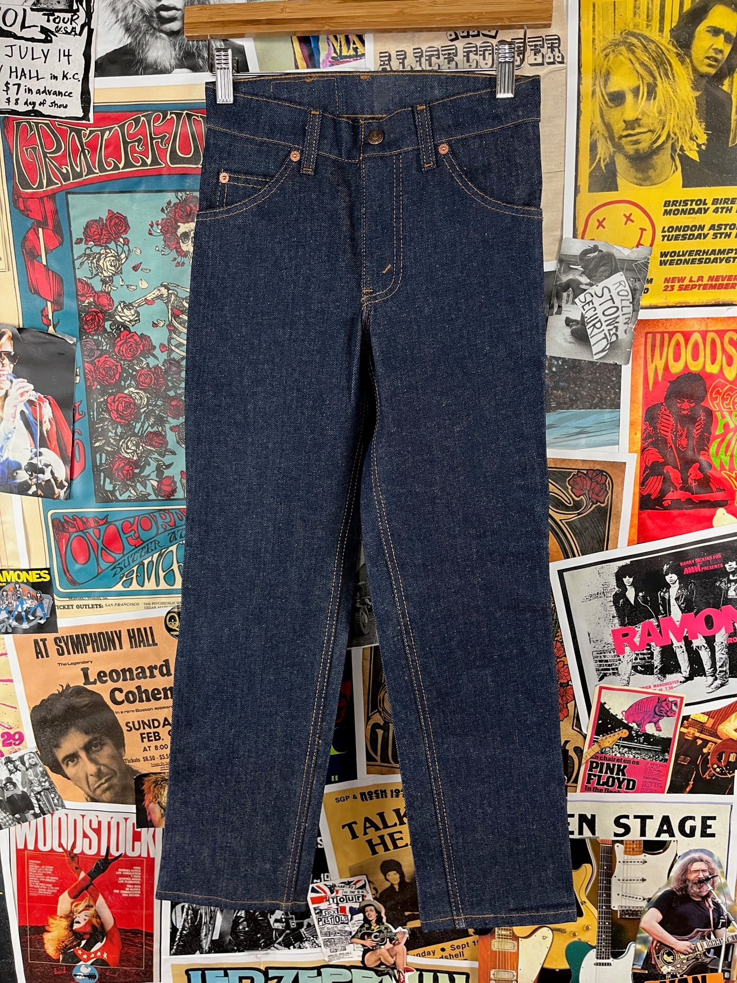Vintage Kids Unisex 80s Dark Wash Indigo Orange Tab Levis 506 USA Denim Jeans Size 10 Ages 8-9
