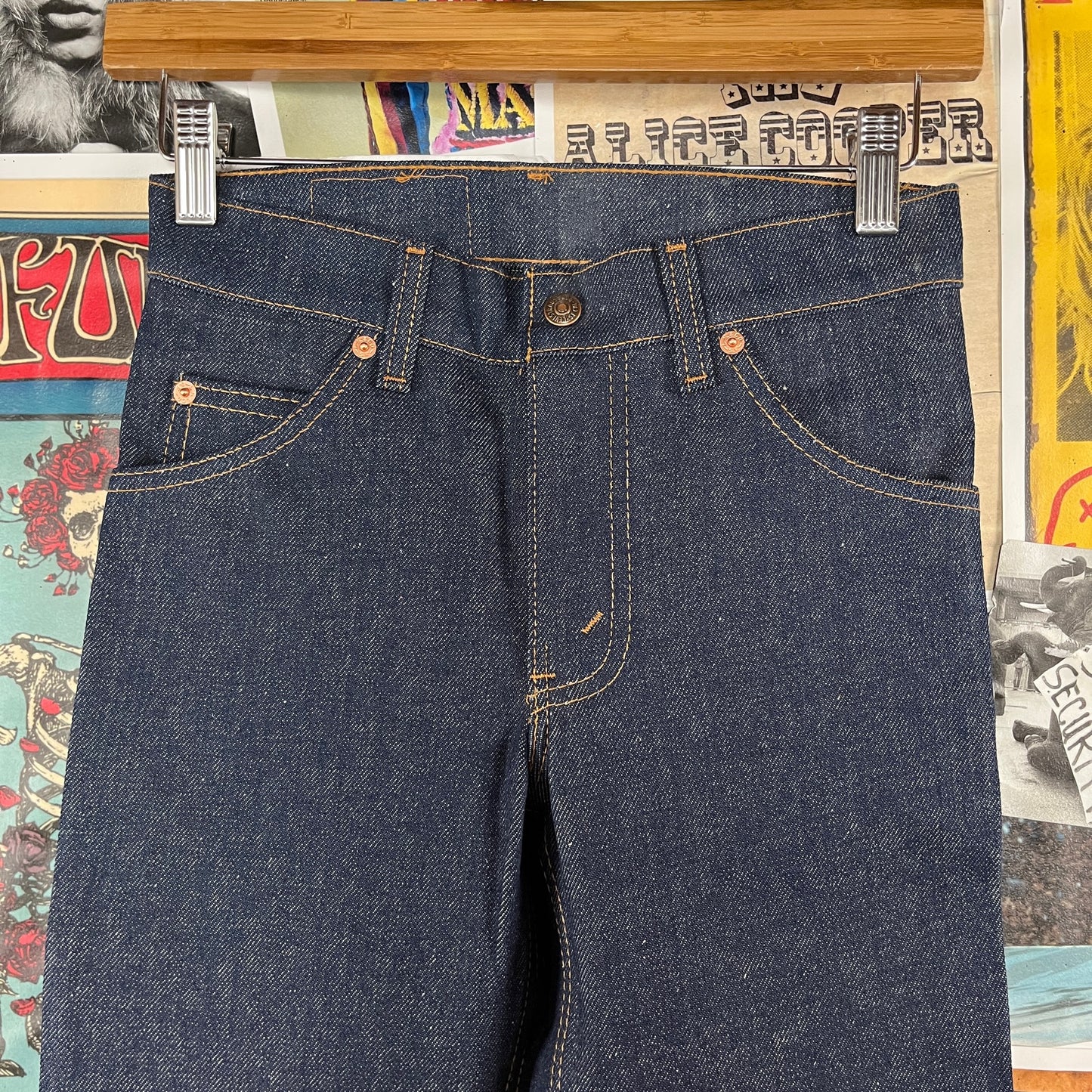 Vintage Kids Unisex 80s Dark Wash Indigo Orange Tab Levis 506 USA Denim Jeans Size 10 Ages 8-9