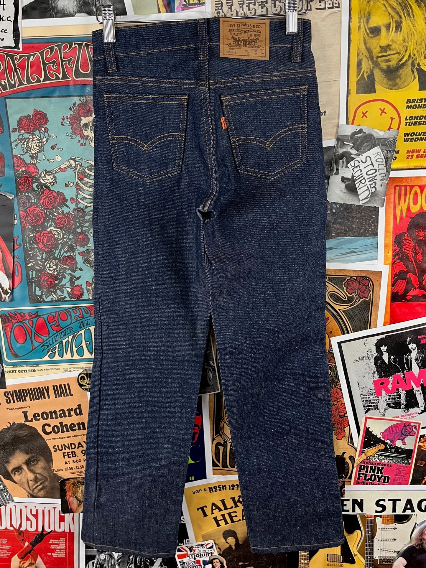 Vintage Kids Unisex 80s Dark Wash Indigo Orange Tab Levis 506 USA Denim Jeans Size 10 Ages 8-9