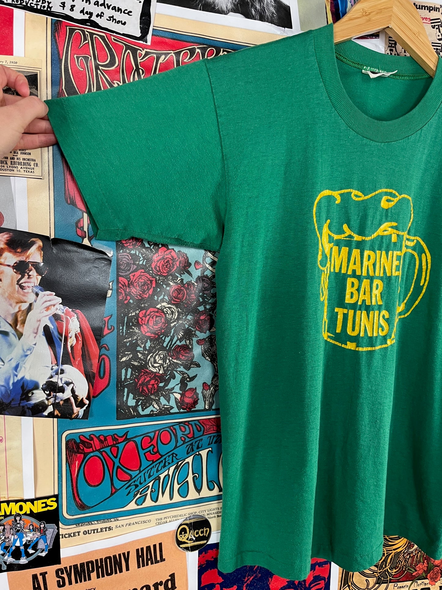 Vintage 70s Funny Marine Bar Tunis Boogie Woogie Party Hearty Double Sided Graphic Downerwear T-Shirt