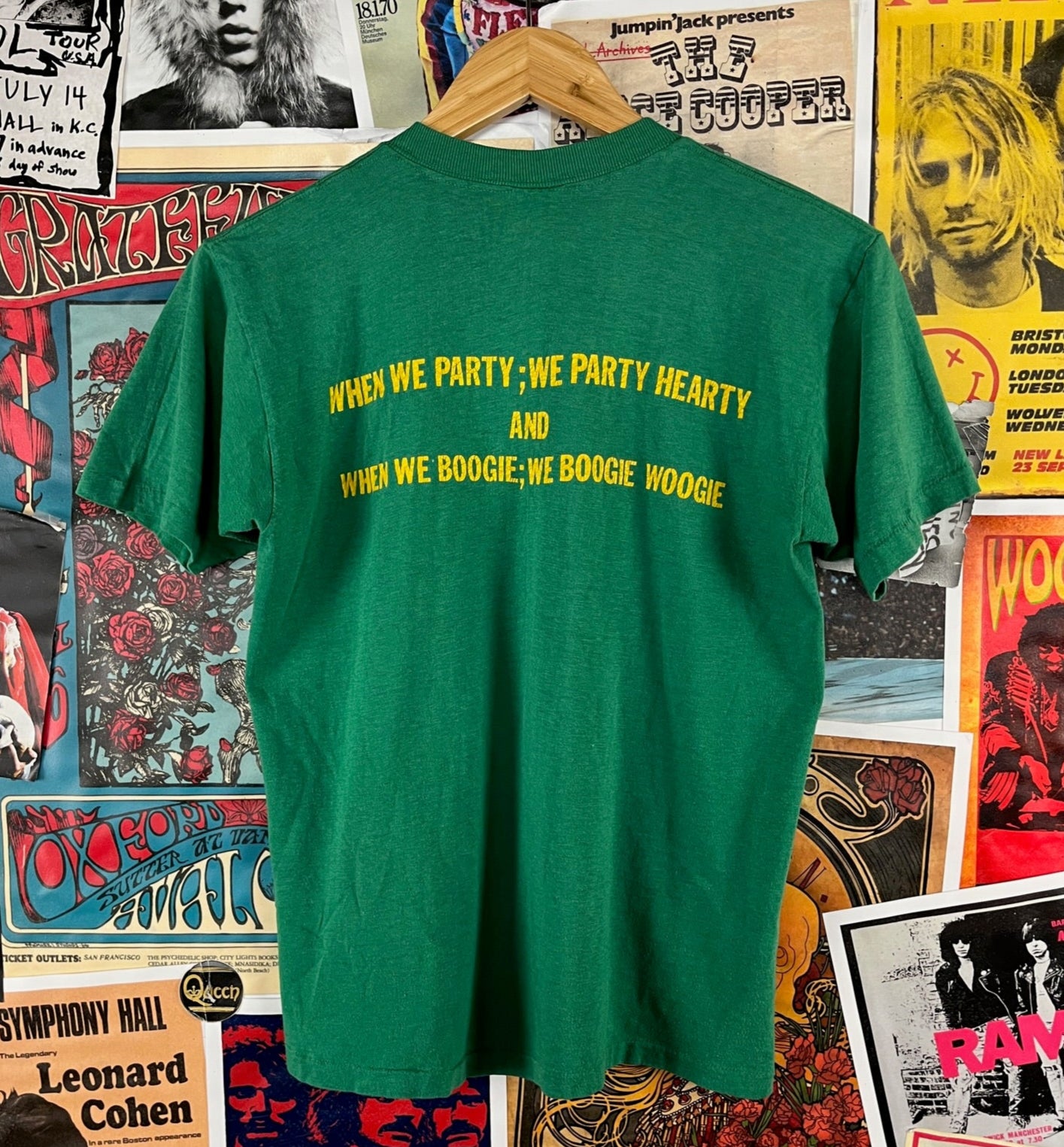 Vintage 70s Funny Marine Bar Tunis Boogie Woogie Party Hearty Double Sided Graphic Downerwear T-Shirt
