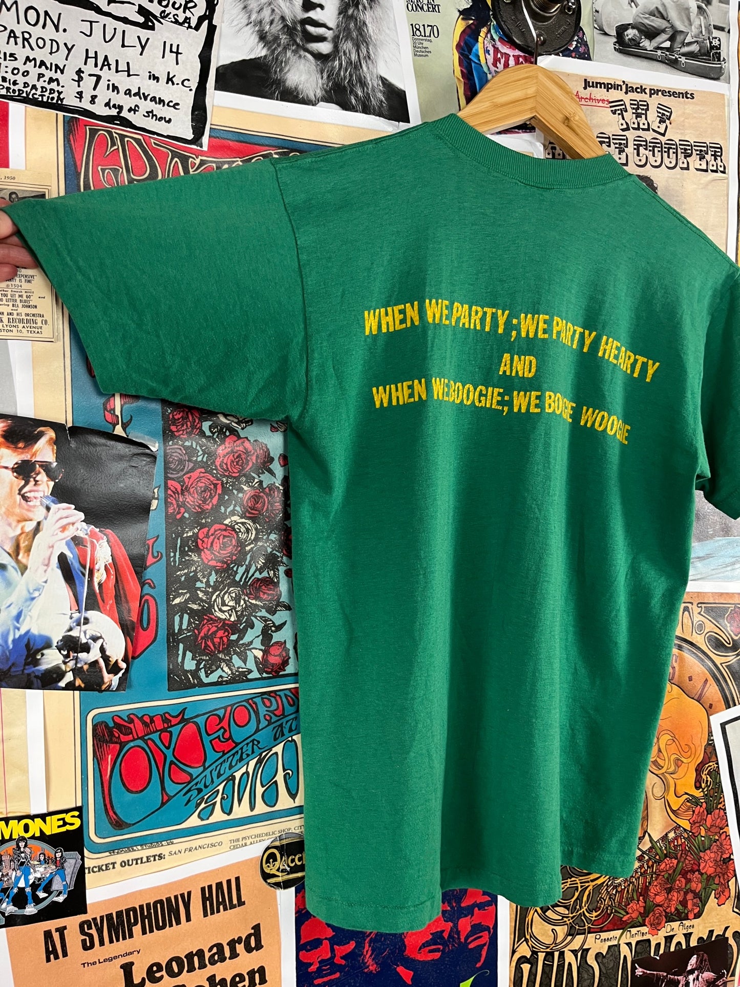 Vintage 70s Funny Marine Bar Tunis Boogie Woogie Party Hearty Double Sided Graphic Downerwear T-Shirt