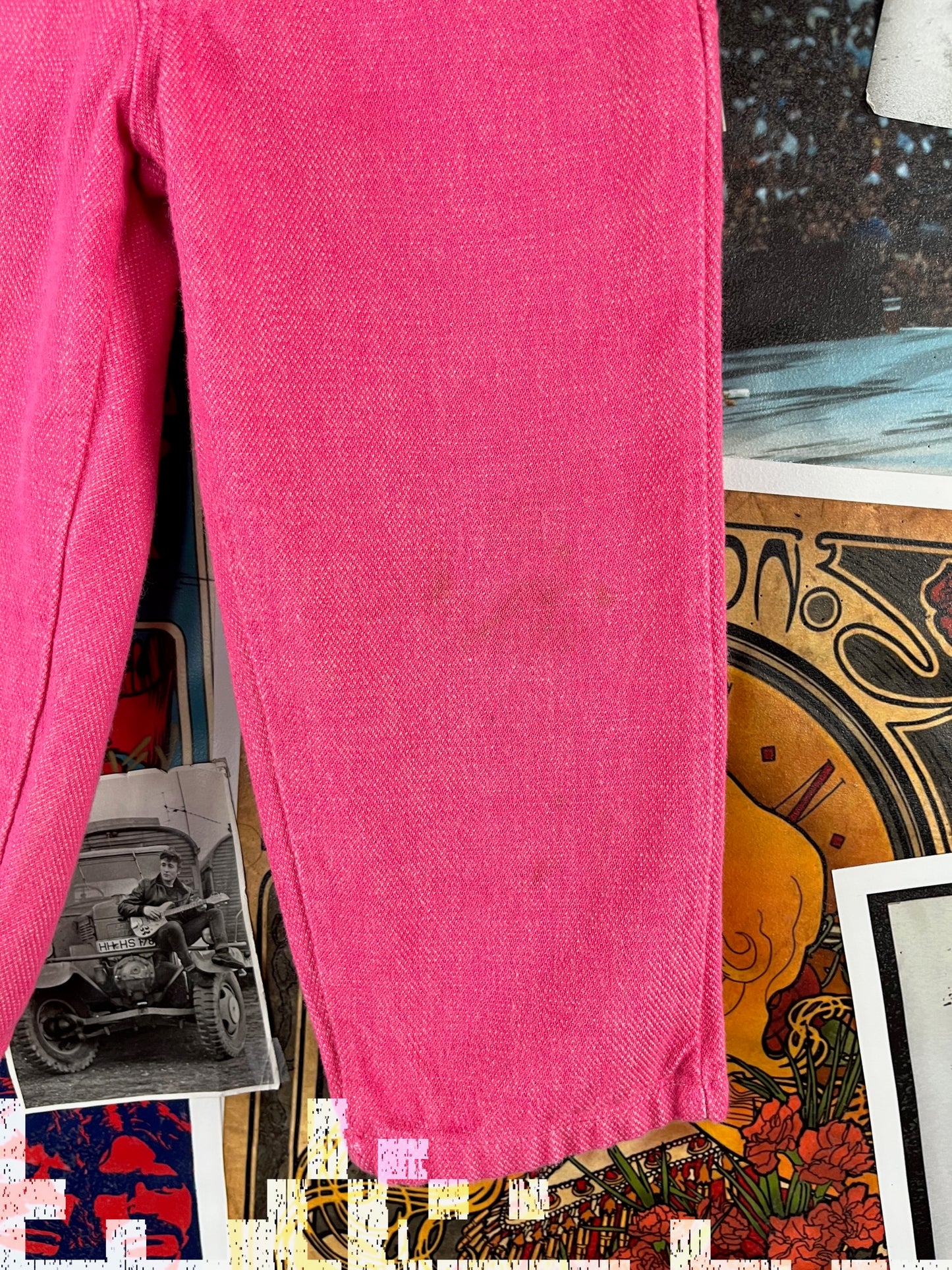 Vintage Toddler Girls Kids 60s-70s Retro Bright Pink Health-tex Ranch Togs Elastic Waist Pants Size 4 Slim Ages 3-4