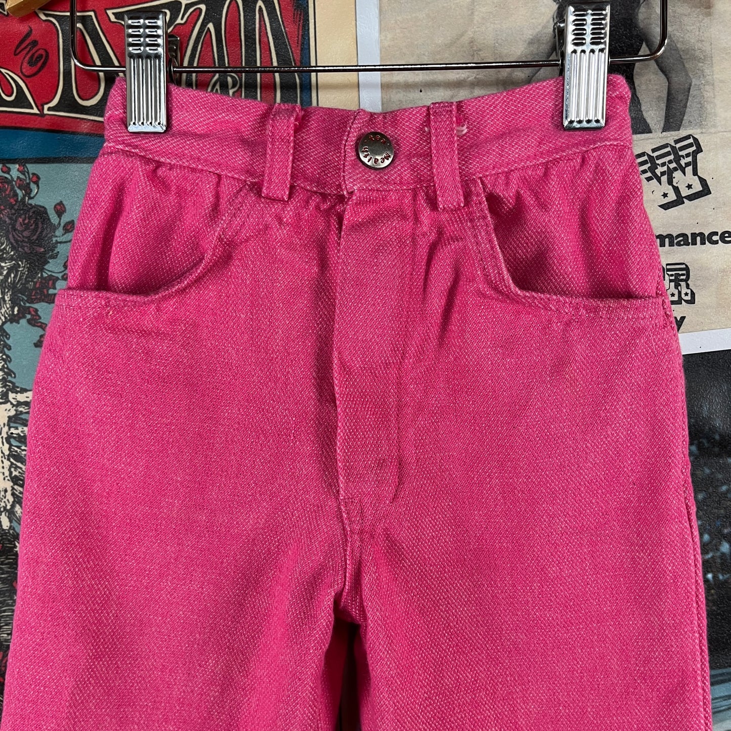 Vintage Toddler Girls Kids 60s-70s Retro Bright Pink Health-tex Ranch Togs Elastic Waist Pants Size 4 Slim Ages 3-4