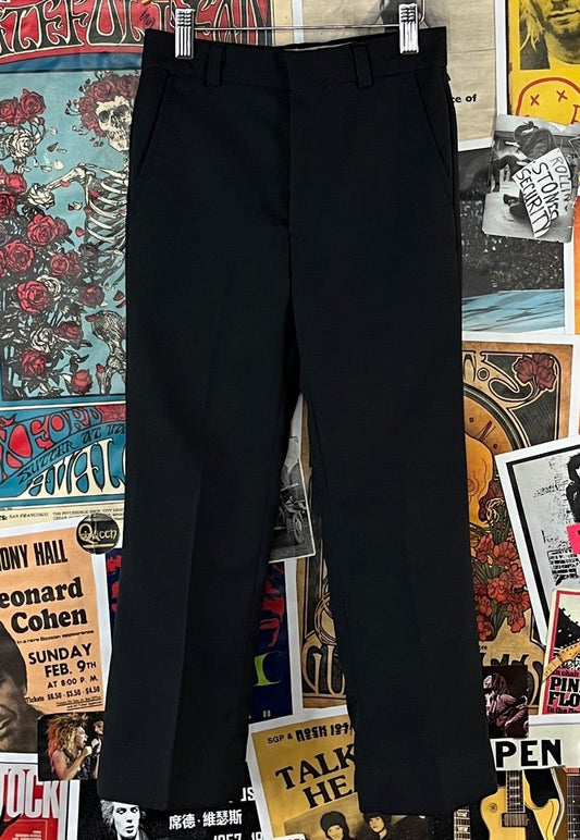 Vintage 70s 80s boys solid black solid trouser pants ages 8-9.