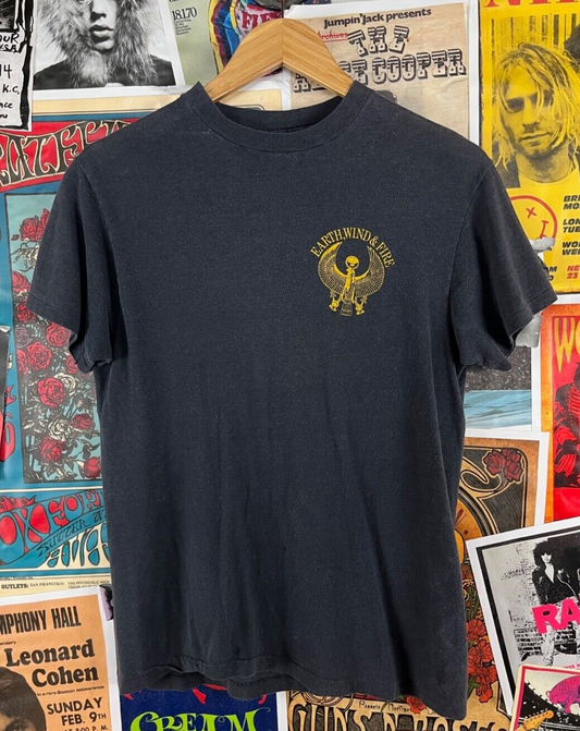 Vintage 70s Earth Wind & Fire 1979 World Tour graphic band t-shirt.