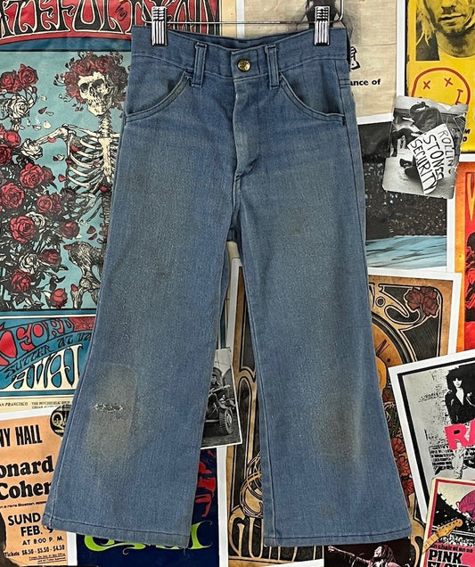 70s toddler kids grunge flare denim jeans 4T ages 3-4.
