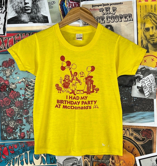 Vintage 80s I Had My Birthday Party At McDonalds Screen Stars kids t-shirt.