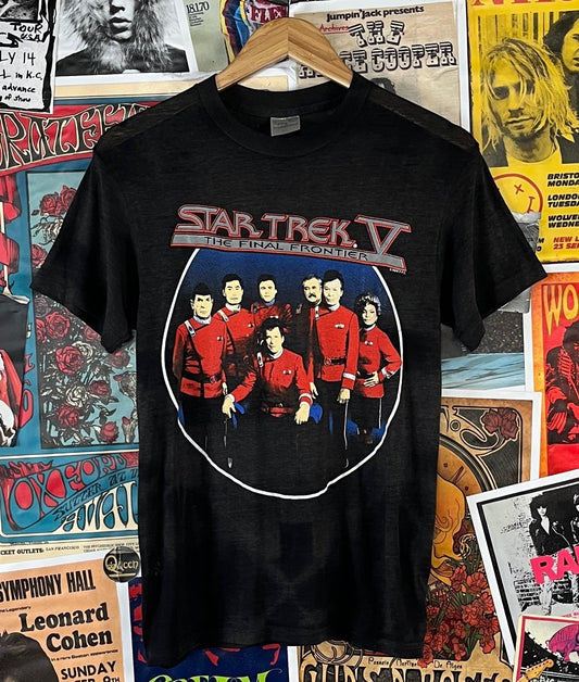 Vintage 80s Star Trek V Enterprise graphic t-shirt.