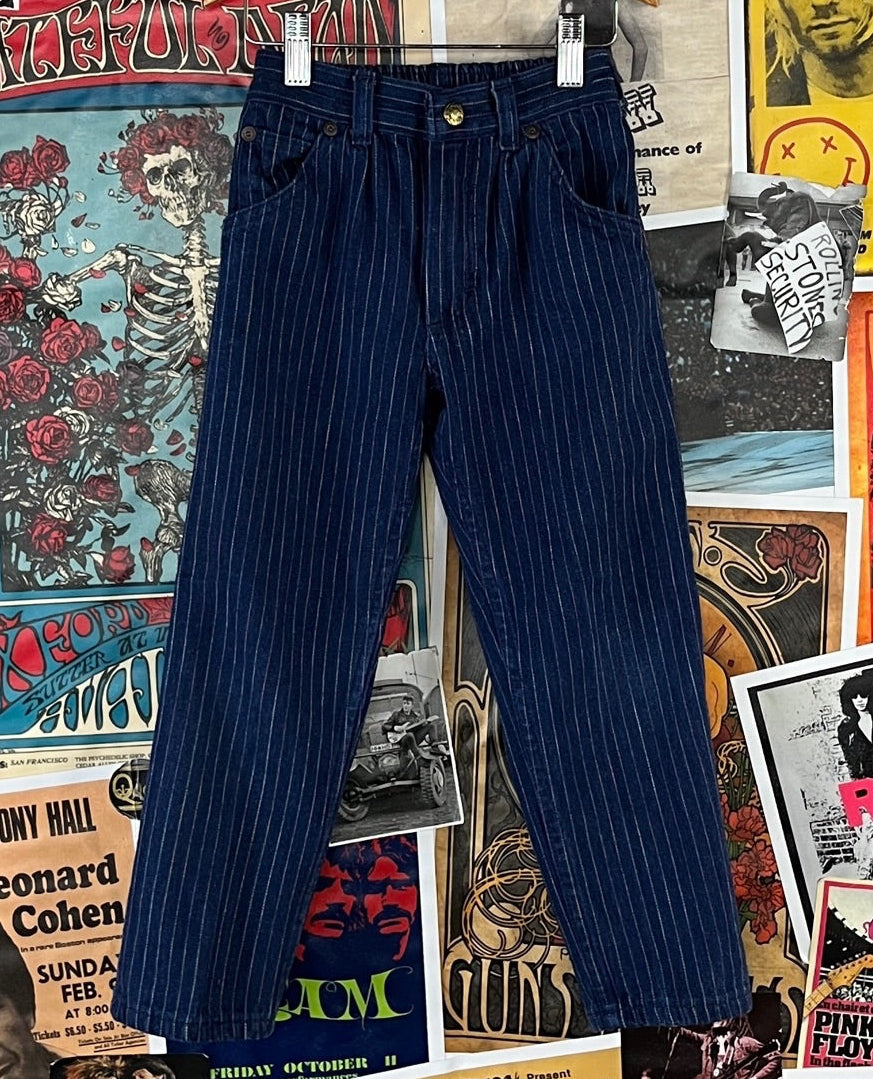 Girls vintage 80s 90s rainbow pinstripe OshKosh B'Gosh jeans 4T