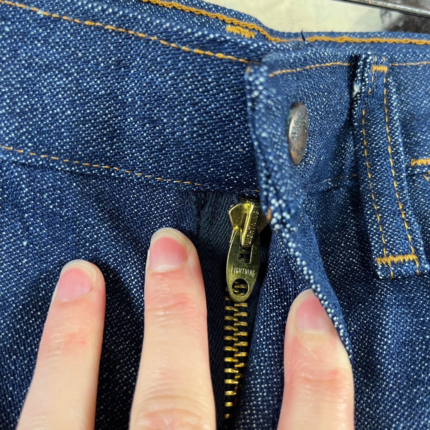 Vintage Kids 70s-80s Blue Wrangler No Fault Denim Flares Jeans Size 8 Ages 7-8