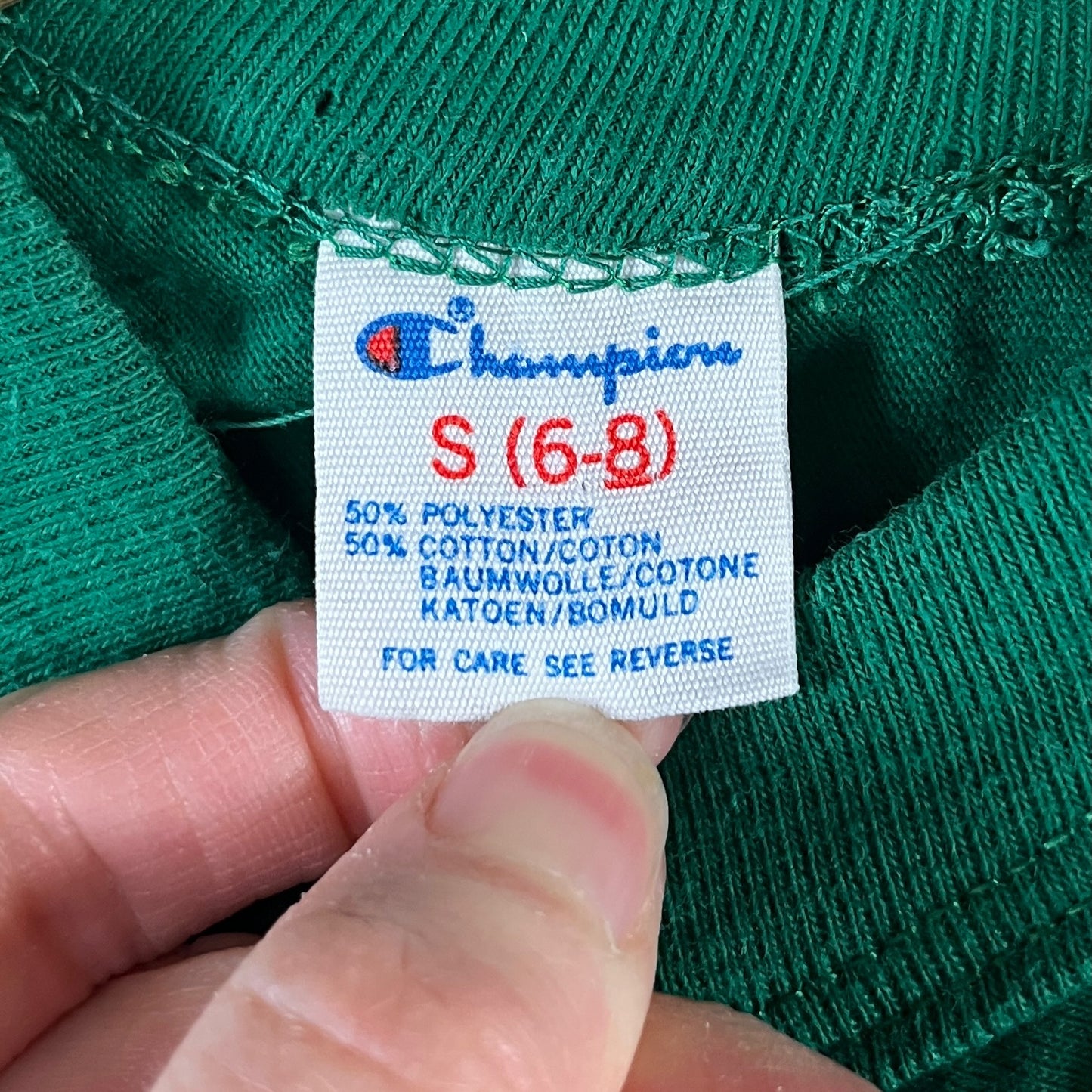 Vintage 80s Kids Green Peanuts Snoopy Champion Raglan Football Jersey Graphic T-Shirt Ages 5-6