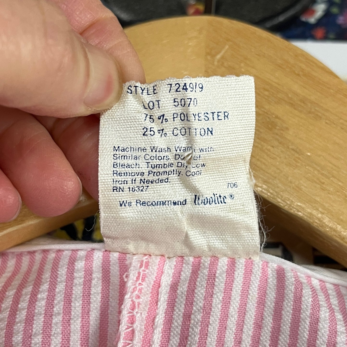 Vintage Toddler Girls 70s-80s Pink White Seersucker Sailor Collar Jumpsuit 18 Months