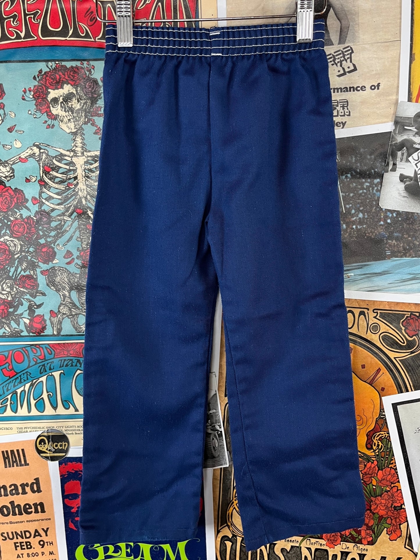 Vintage Toddler Kids 70s-80s Blue Muppets Sesame Street Big Bird Pants Ages 3-4