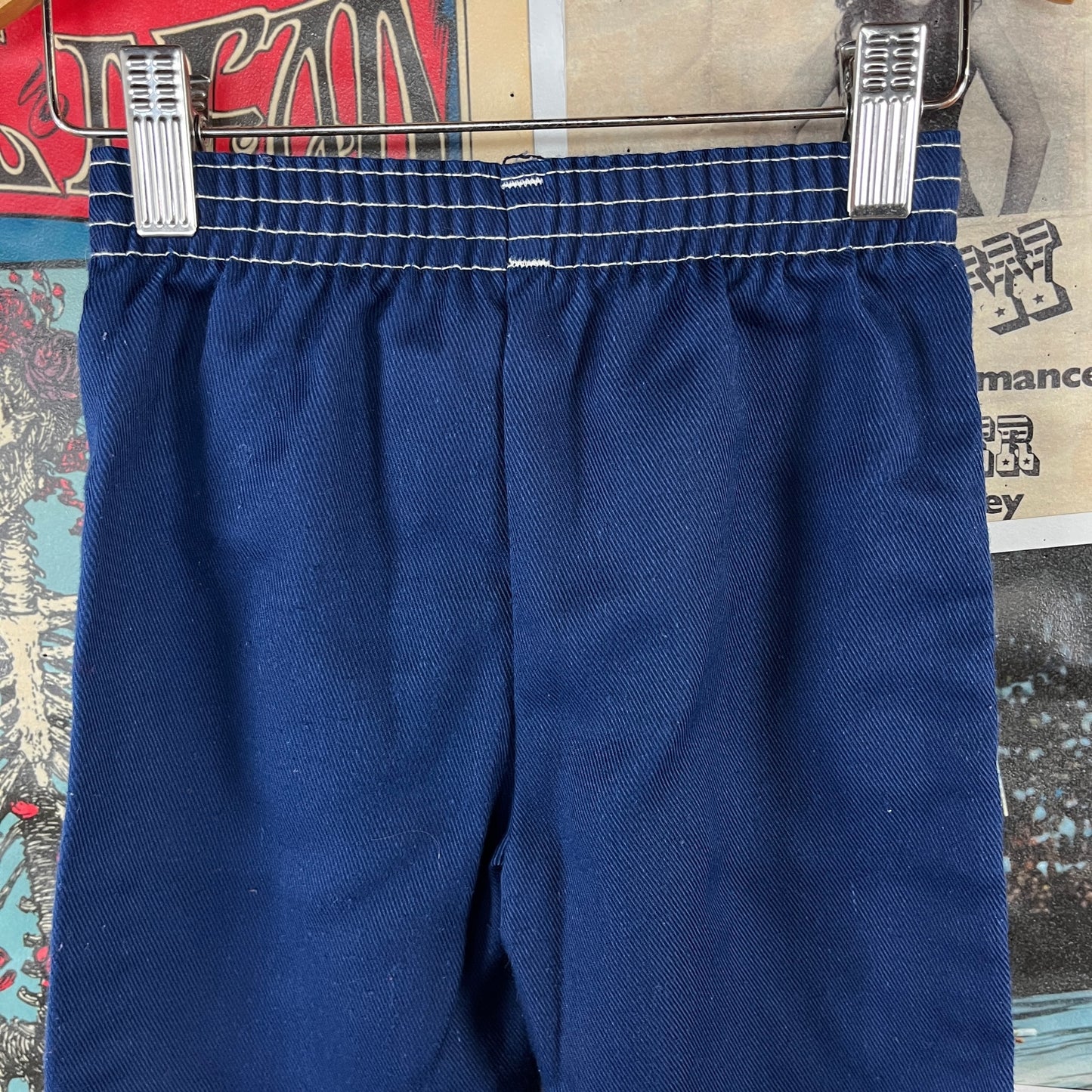 Vintage Toddler Kids 70s-80s Blue Muppets Sesame Street Big Bird Pants Ages 3-4