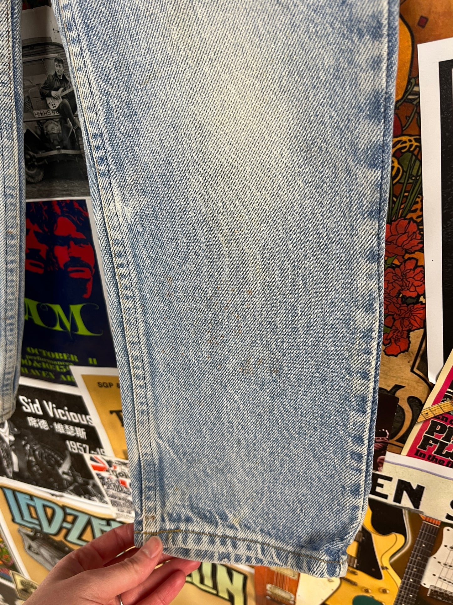 Vintage Kids 80s-90s Orange Tab Levi's Embroidered Betty Boop Denim Jeans 8 Slim