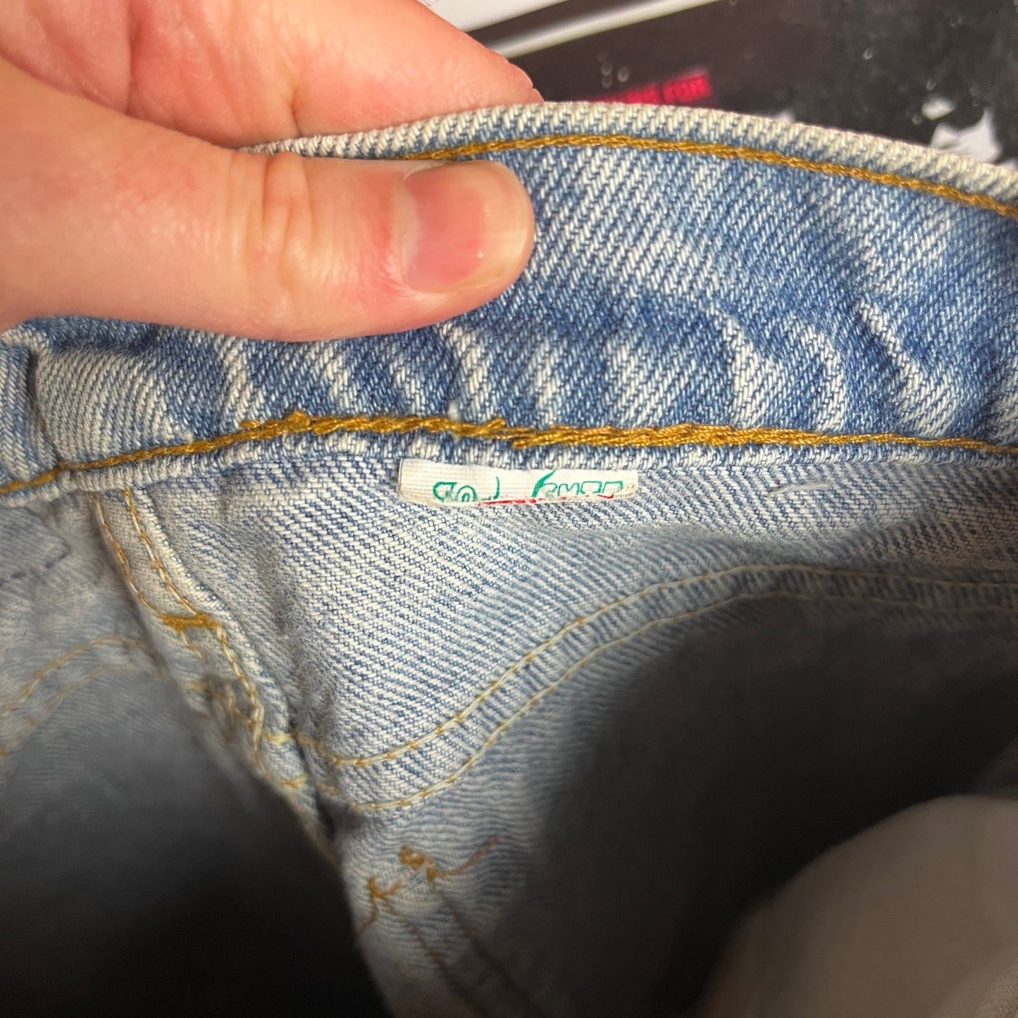 Vintage Kids 80s-90s Orange Tab Levi's Embroidered Betty Boop Denim Jeans 8 Slim