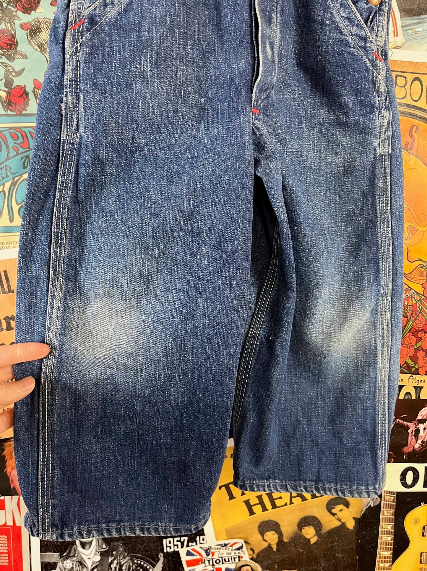 Vintage Toddler Kids 60s-70s Lil Dad Sanforized Denim Overalls 3T