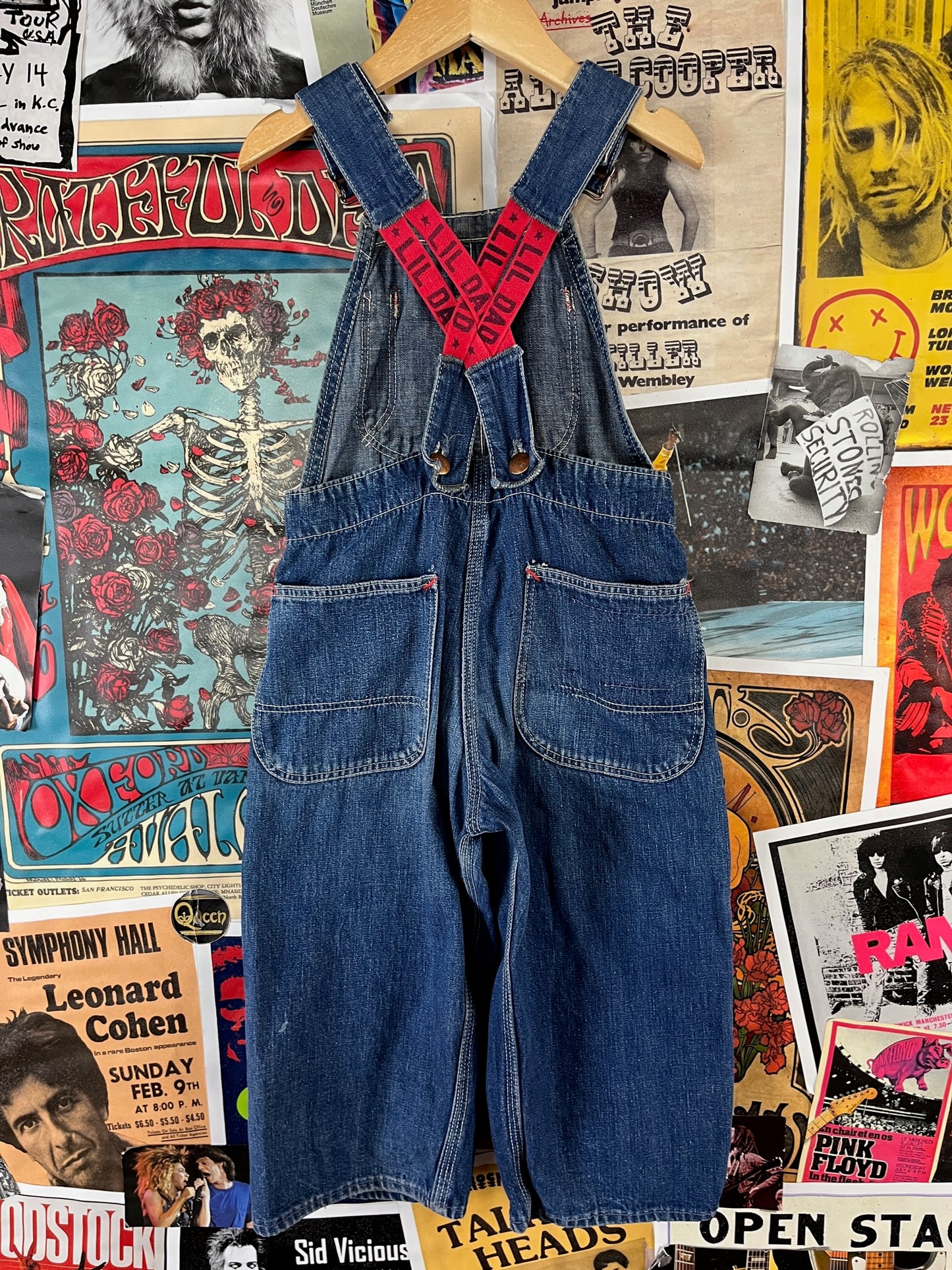Vintage Toddler Kids 60s-70s Lil Dad Sanforized Denim Overalls 3T