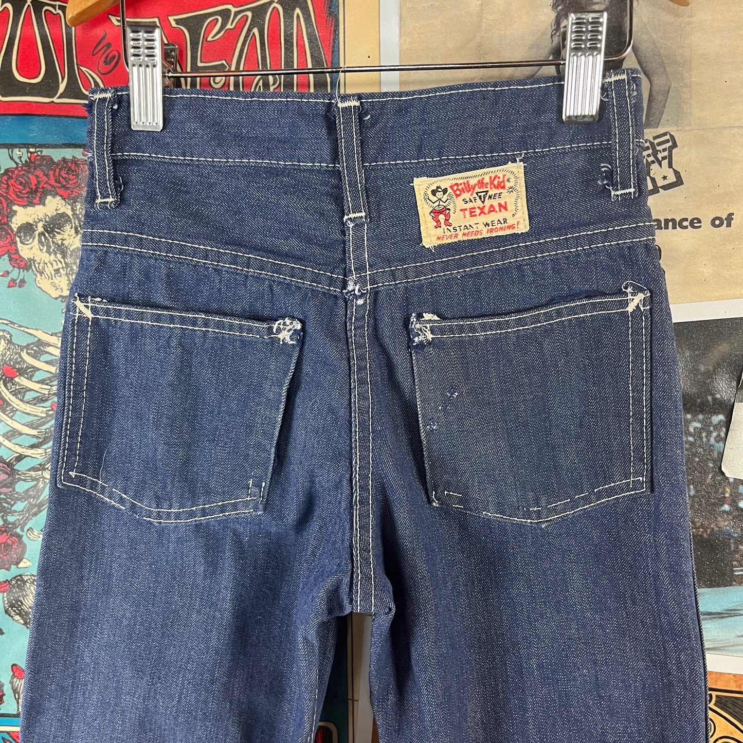 Vintage Kids 50s Indigo Blue Denim Billy the Kid Saf T Nee Texan Jeans Age 5-6