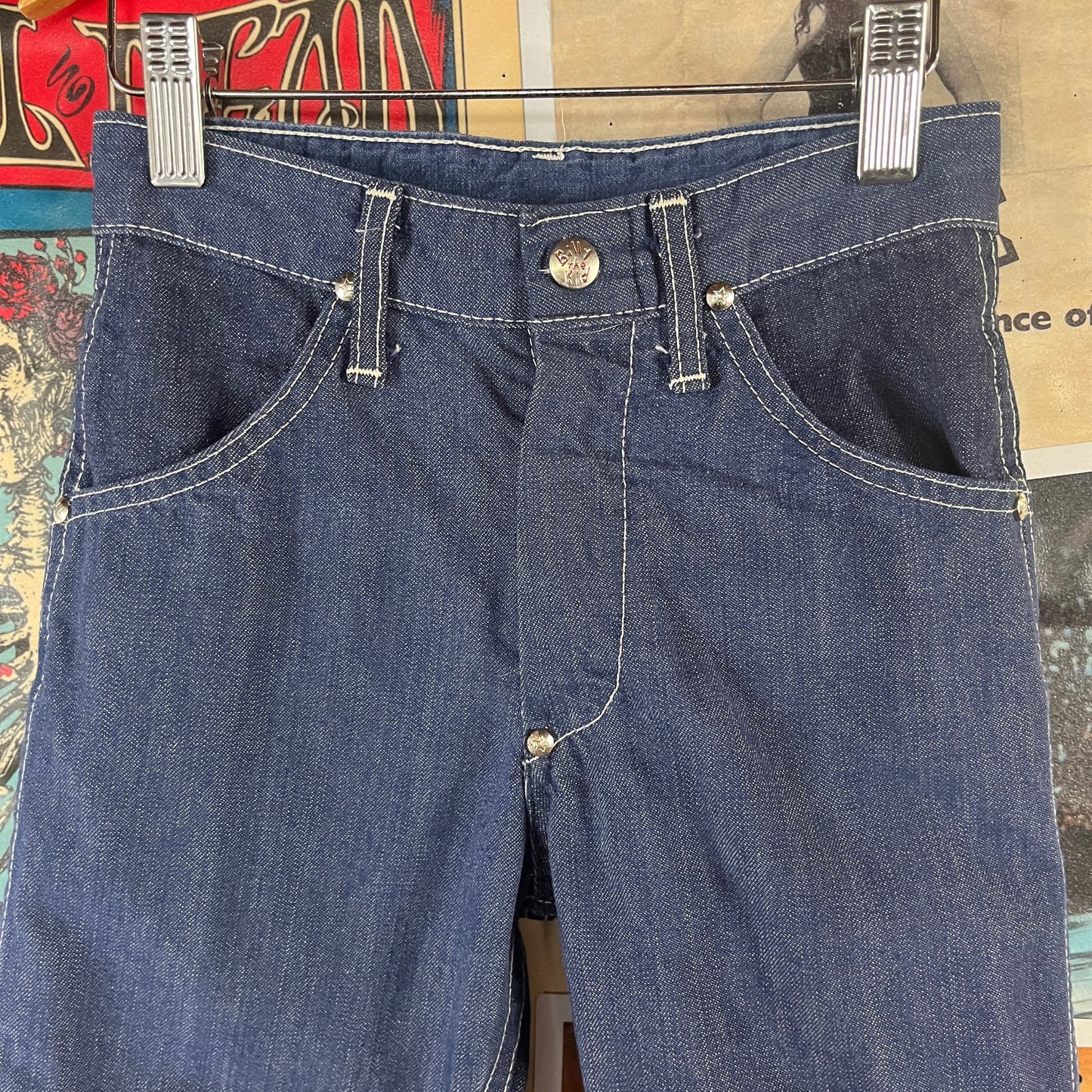 Vintage Kids 50s Indigo Blue Denim Billy the Kid Saf T Nee Texan Jeans Age 5-6