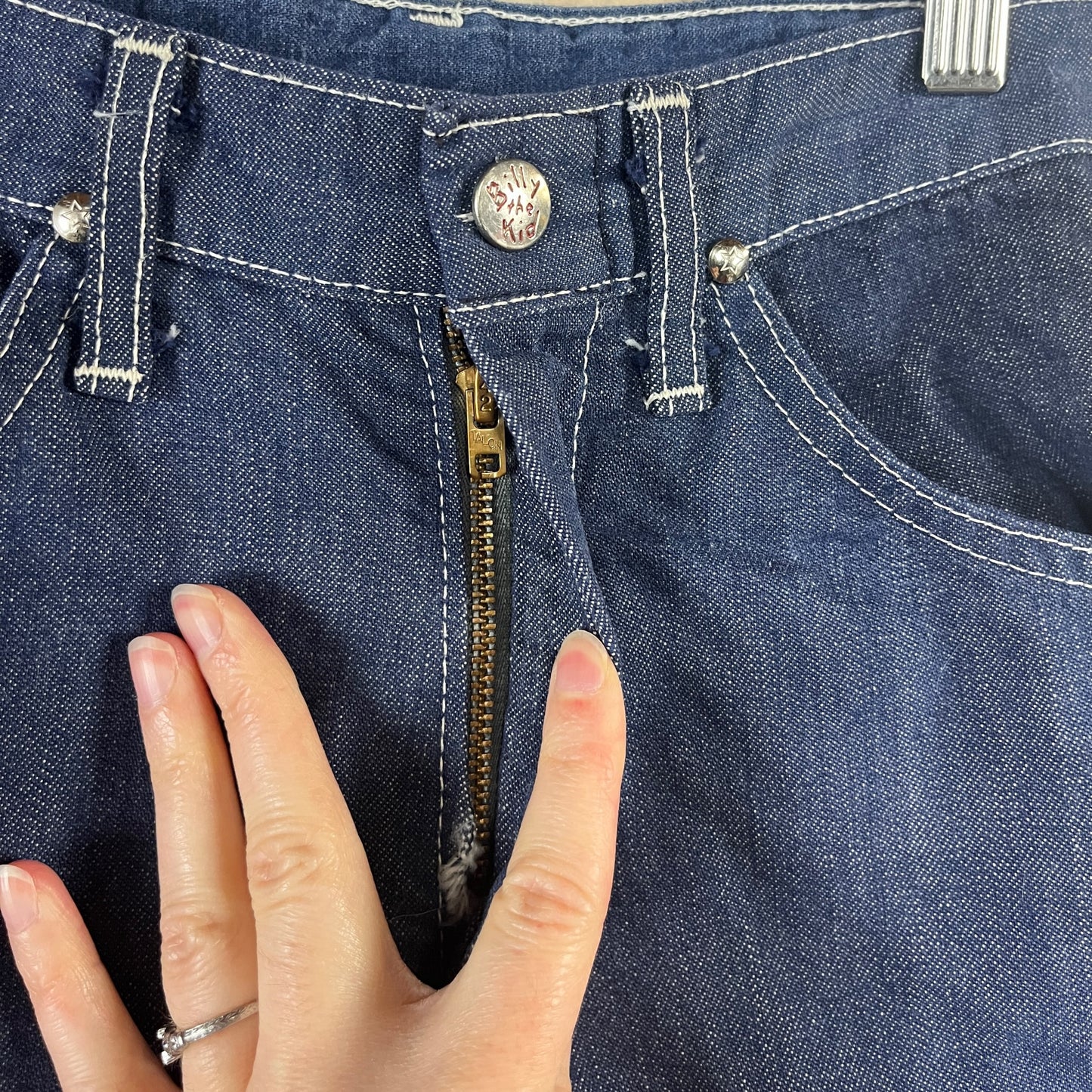 Vintage Kids 50s Indigo Blue Denim Billy the Kid Saf T Nee Texan Jeans Age 5-6