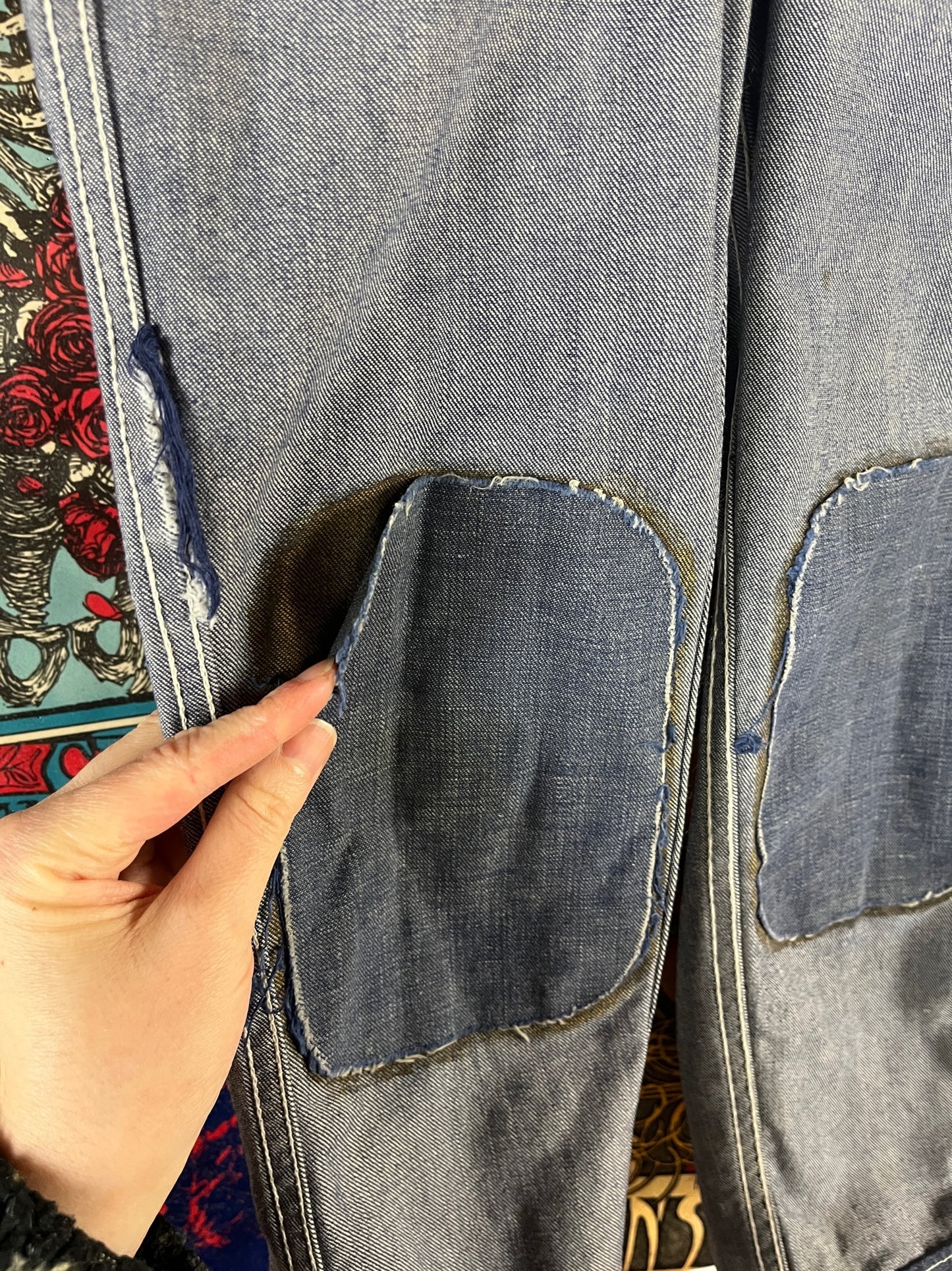 Vintage Kids 50s Indigo Blue Denim Billy the Kid Saf T Nee Texan Jeans Age 5-6